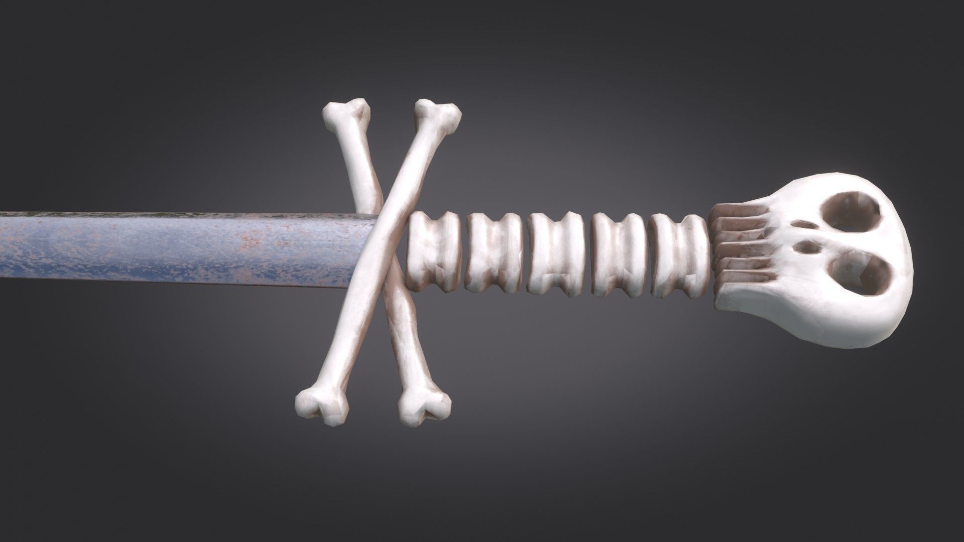 Stylized Medieval Sword melee weapon game ready Low-poly 3D model_7
