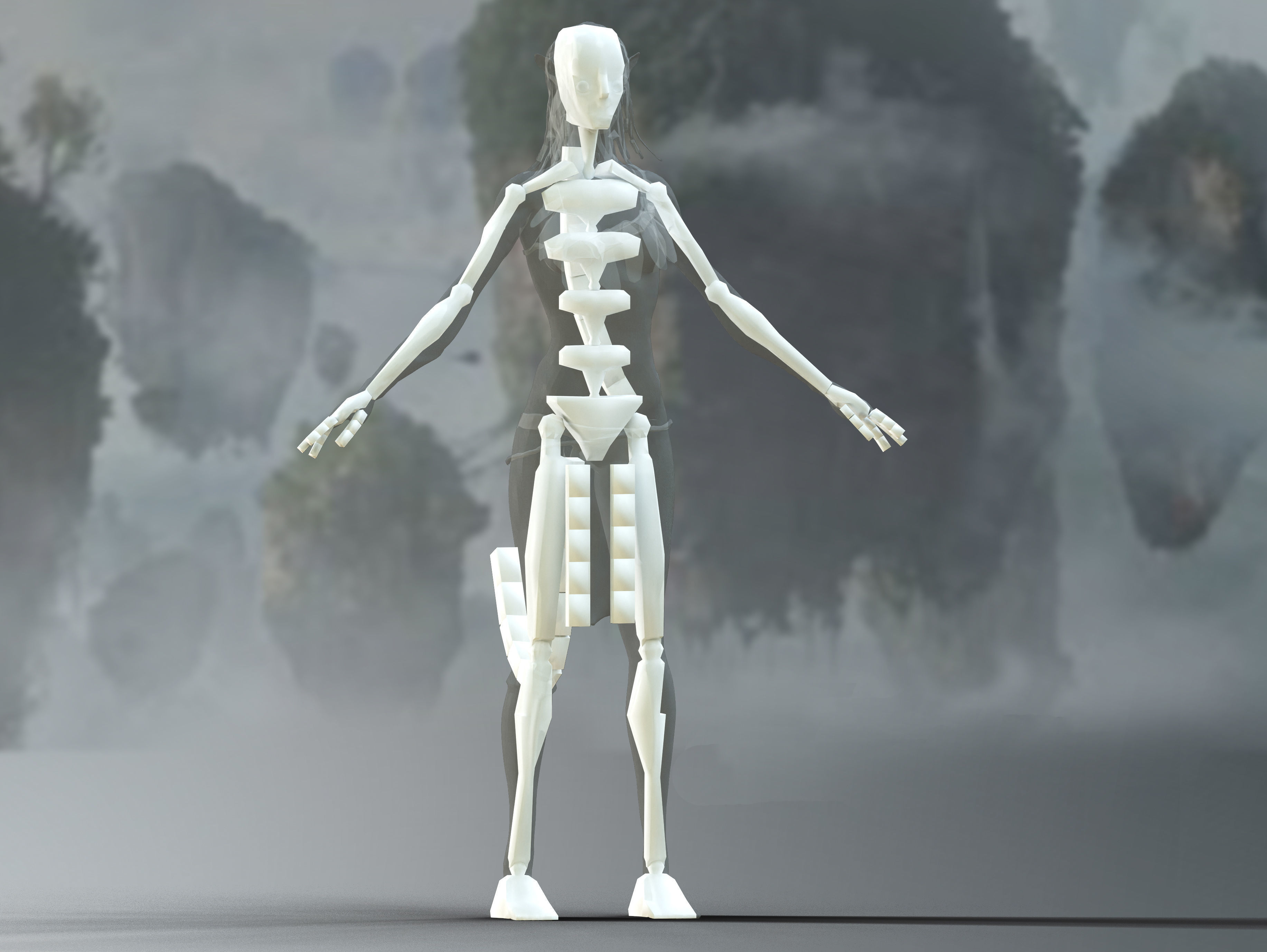 Neytiri avatar character Low-poly 3D model_11