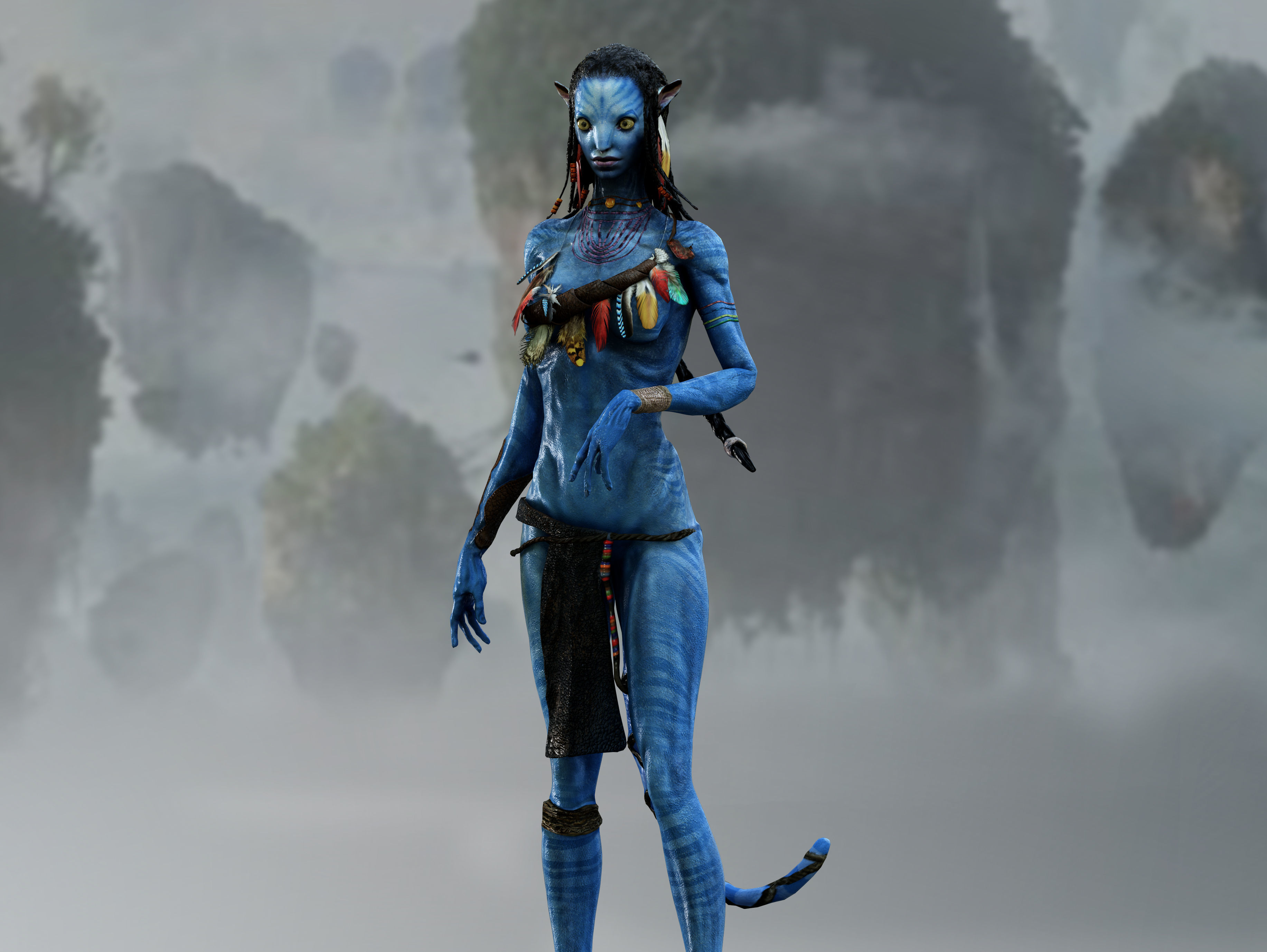 Neytiri avatar character Low-poly 3D model_4