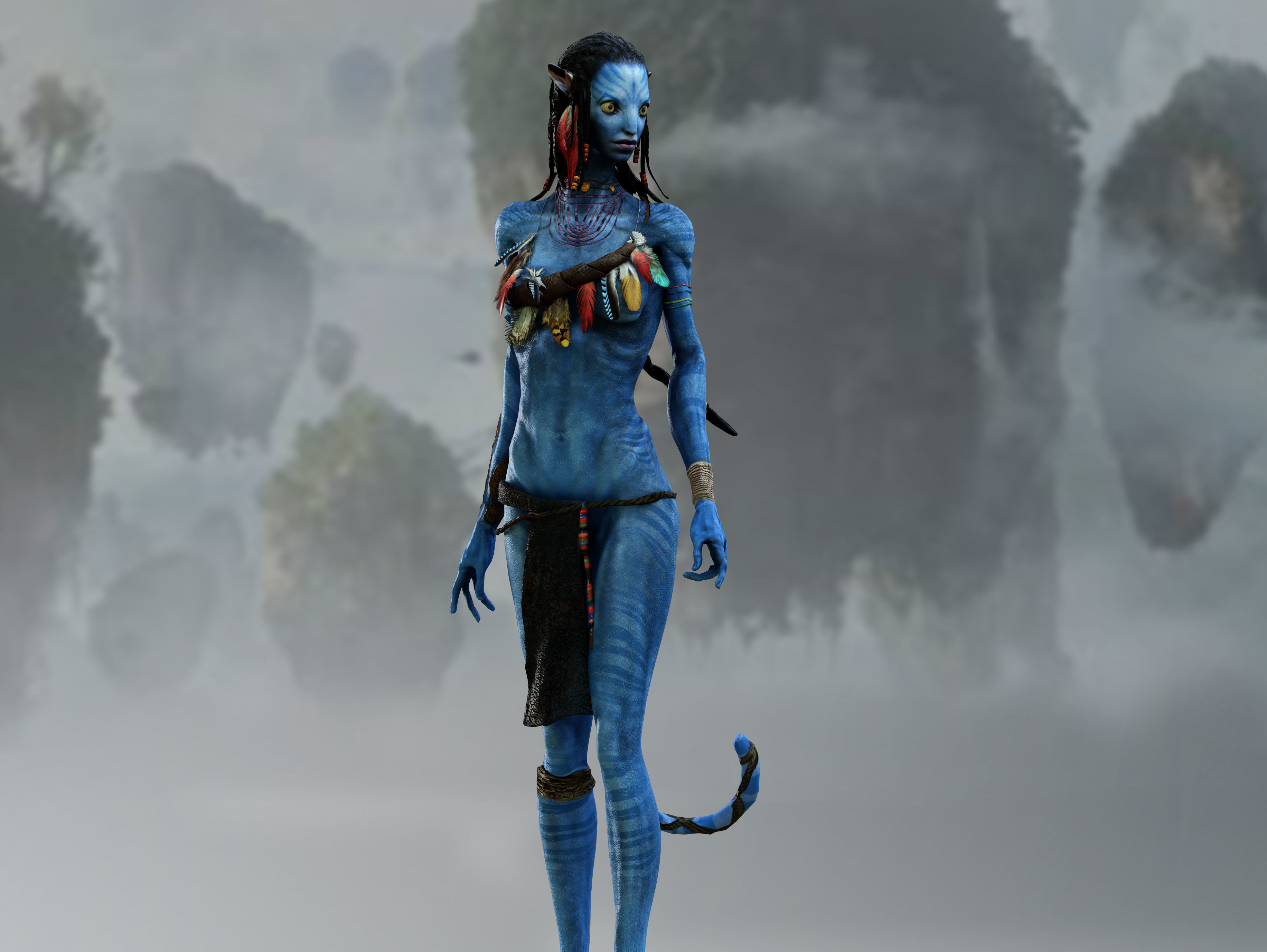 Neytiri avatar character Low-poly 3D model_7