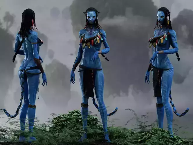 Neytiri avatar character Low-poly 3D model