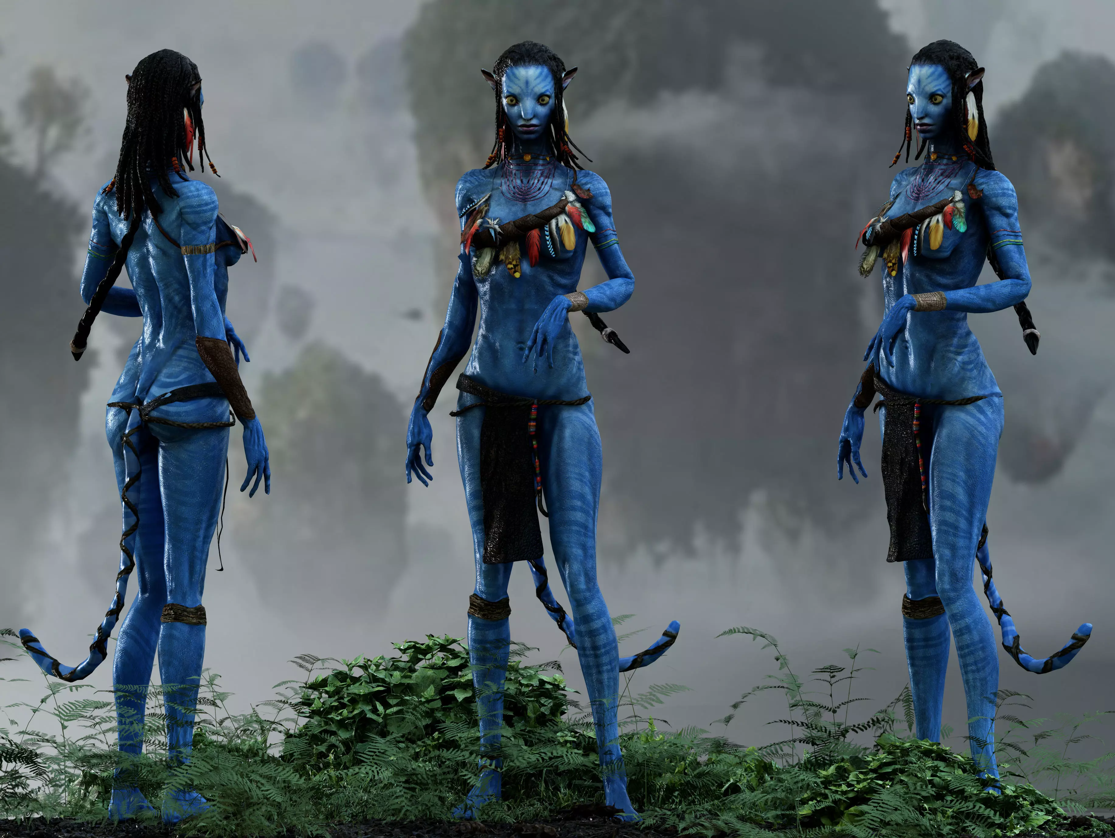 Neytiri avatar character Low-poly 3D model_0