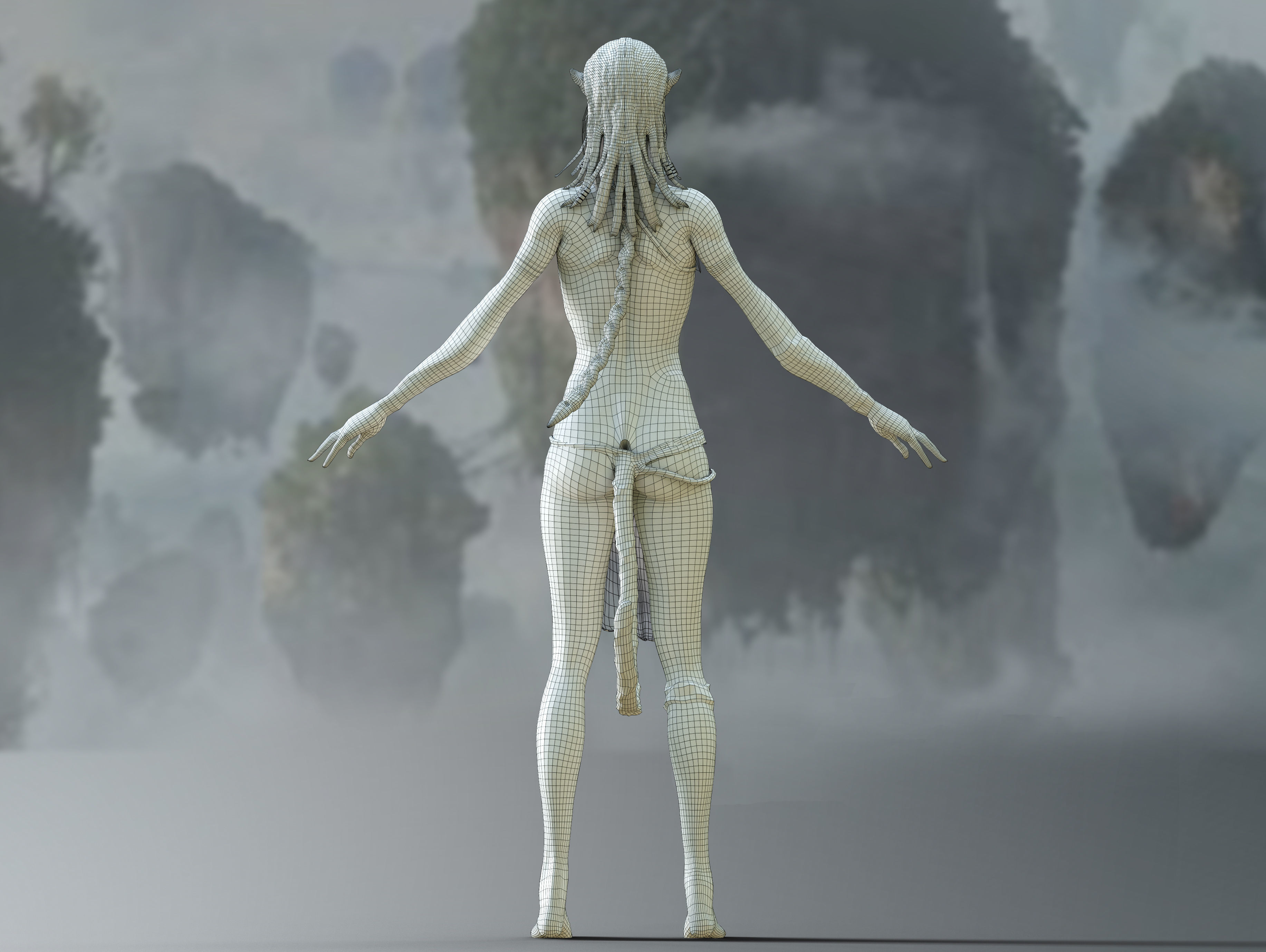 Neytiri avatar character Low-poly 3D model_9