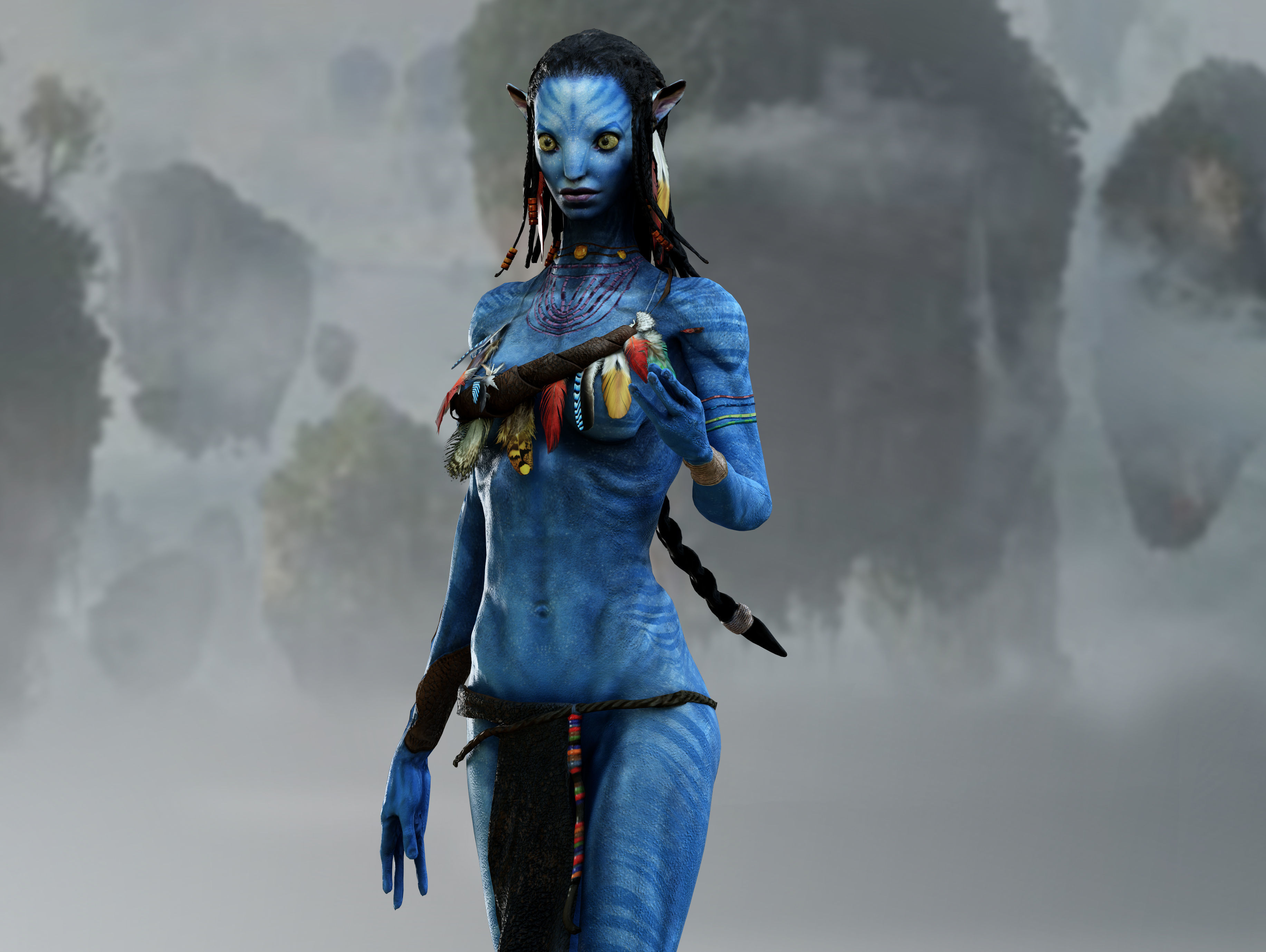 Neytiri avatar character Low-poly 3D model_2