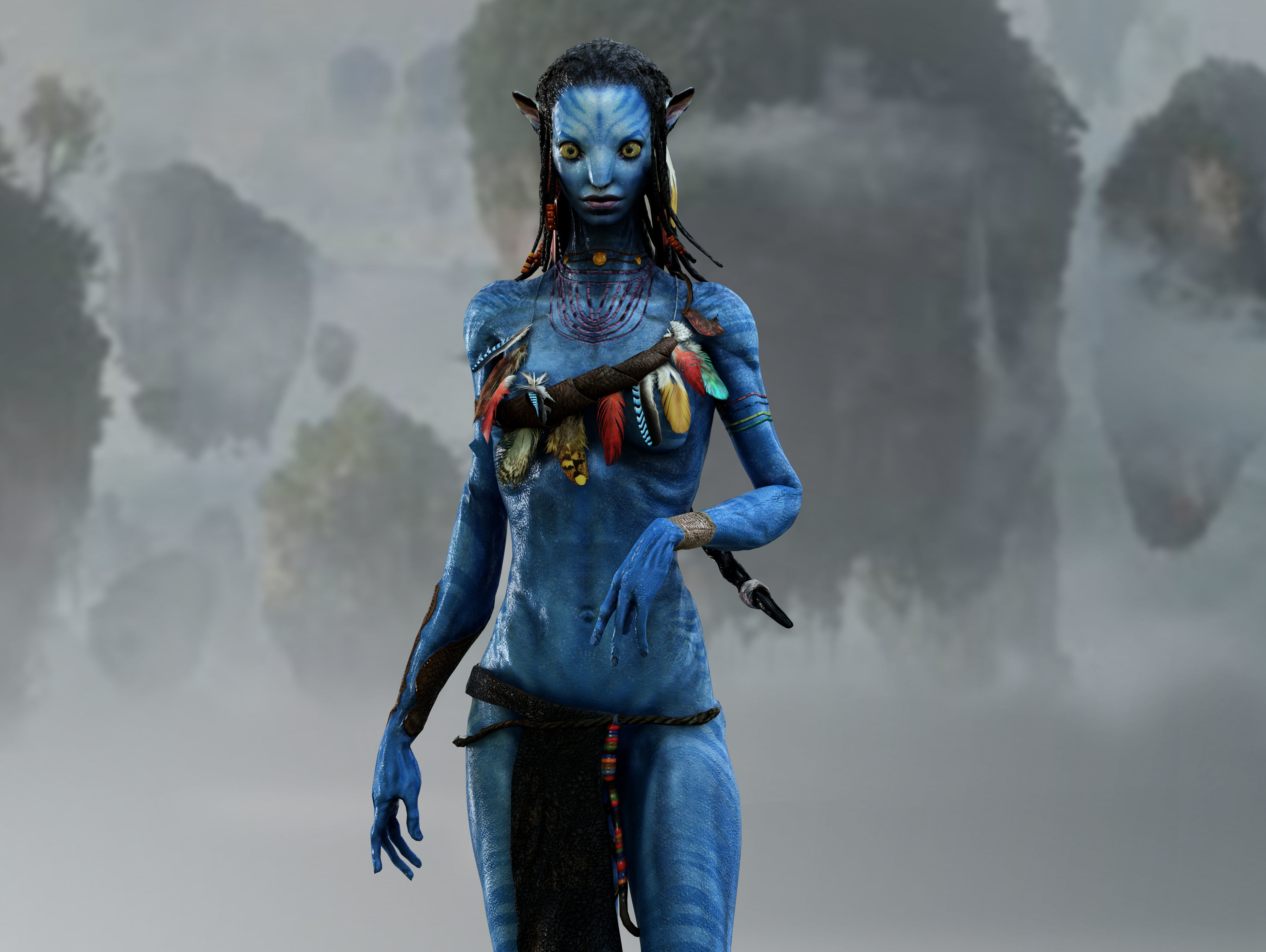 Neytiri avatar character Low-poly 3D model_1
