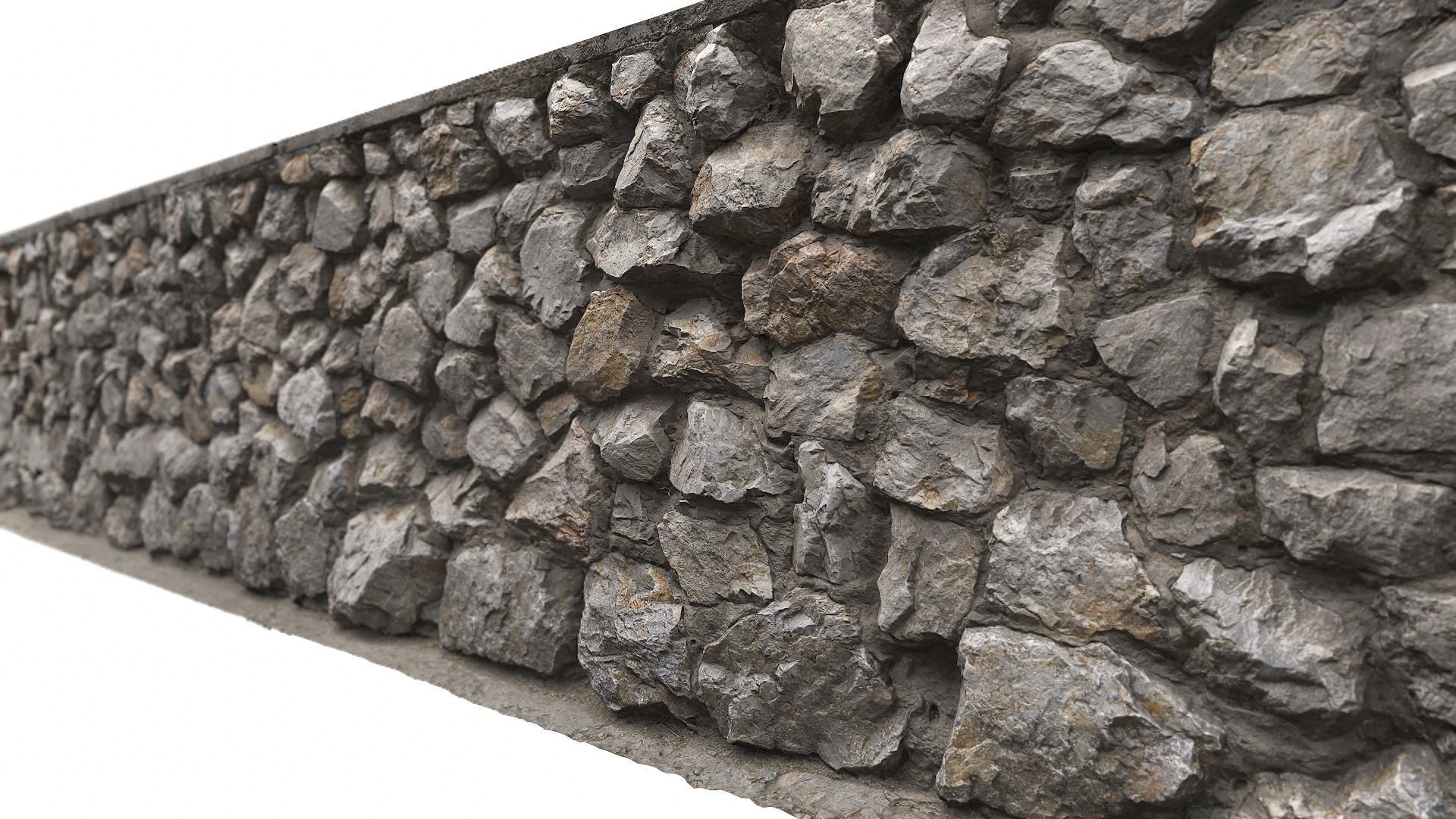 Wall Rock PBR  Low-poly 3D model_3