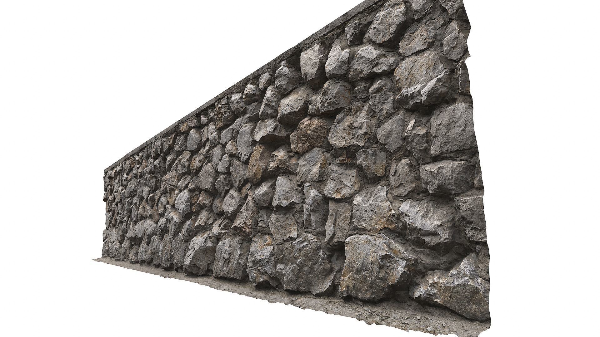 Wall Rock PBR  Low-poly 3D model_4