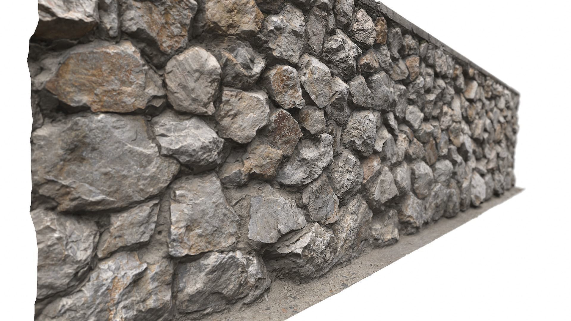 Wall Rock PBR  Low-poly 3D model_2