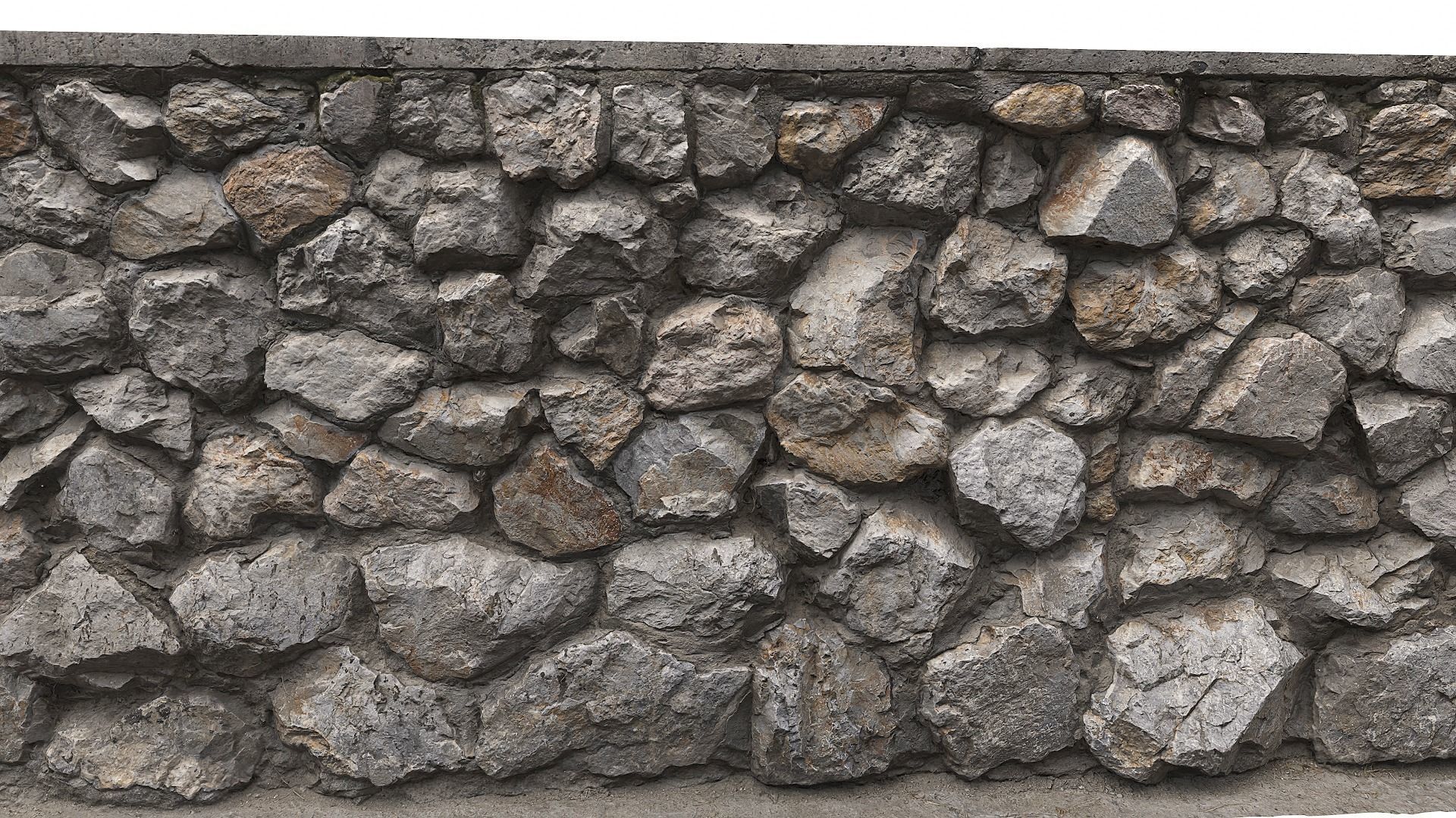 Wall Rock PBR  Low-poly 3D model_6
