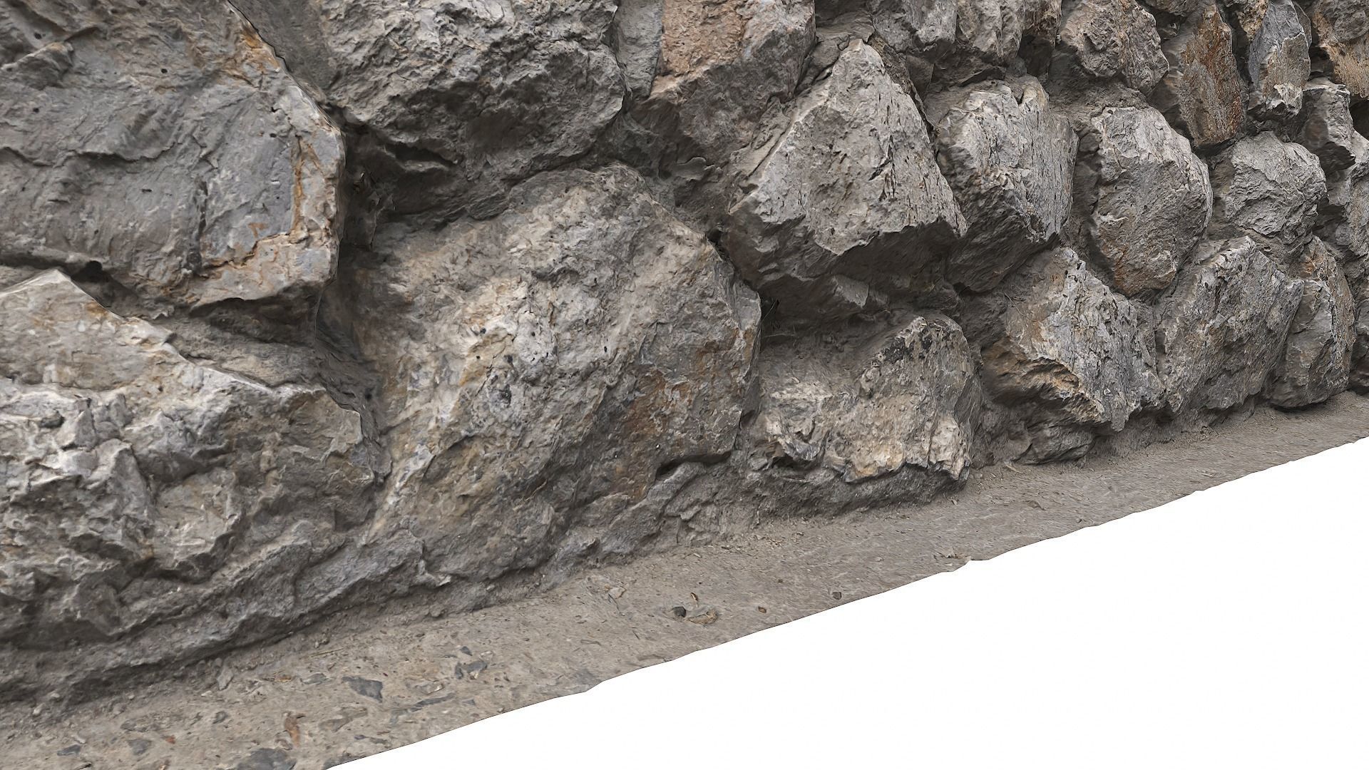 Wall Rock PBR  Low-poly 3D model_11