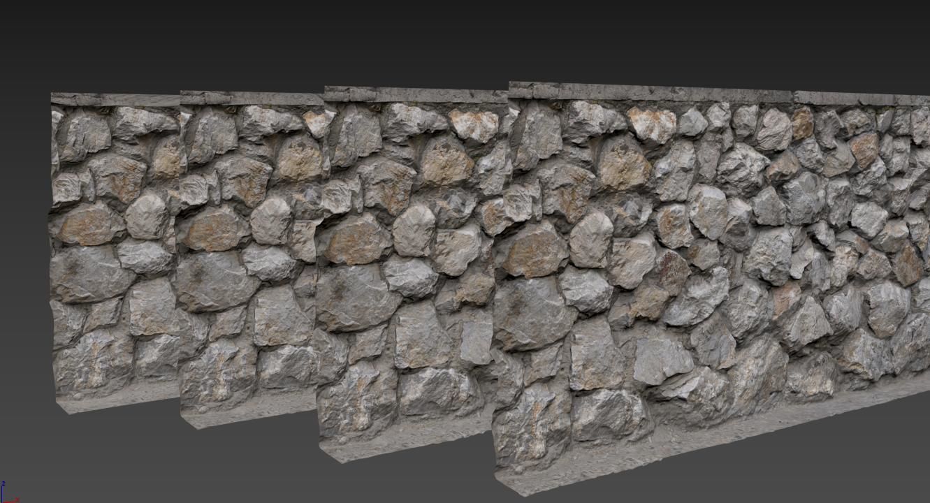Wall Rock PBR  Low-poly 3D model_14