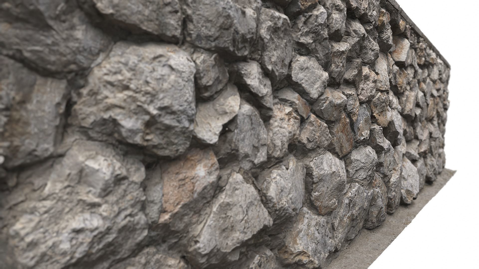 Wall Rock PBR  Low-poly 3D model_7