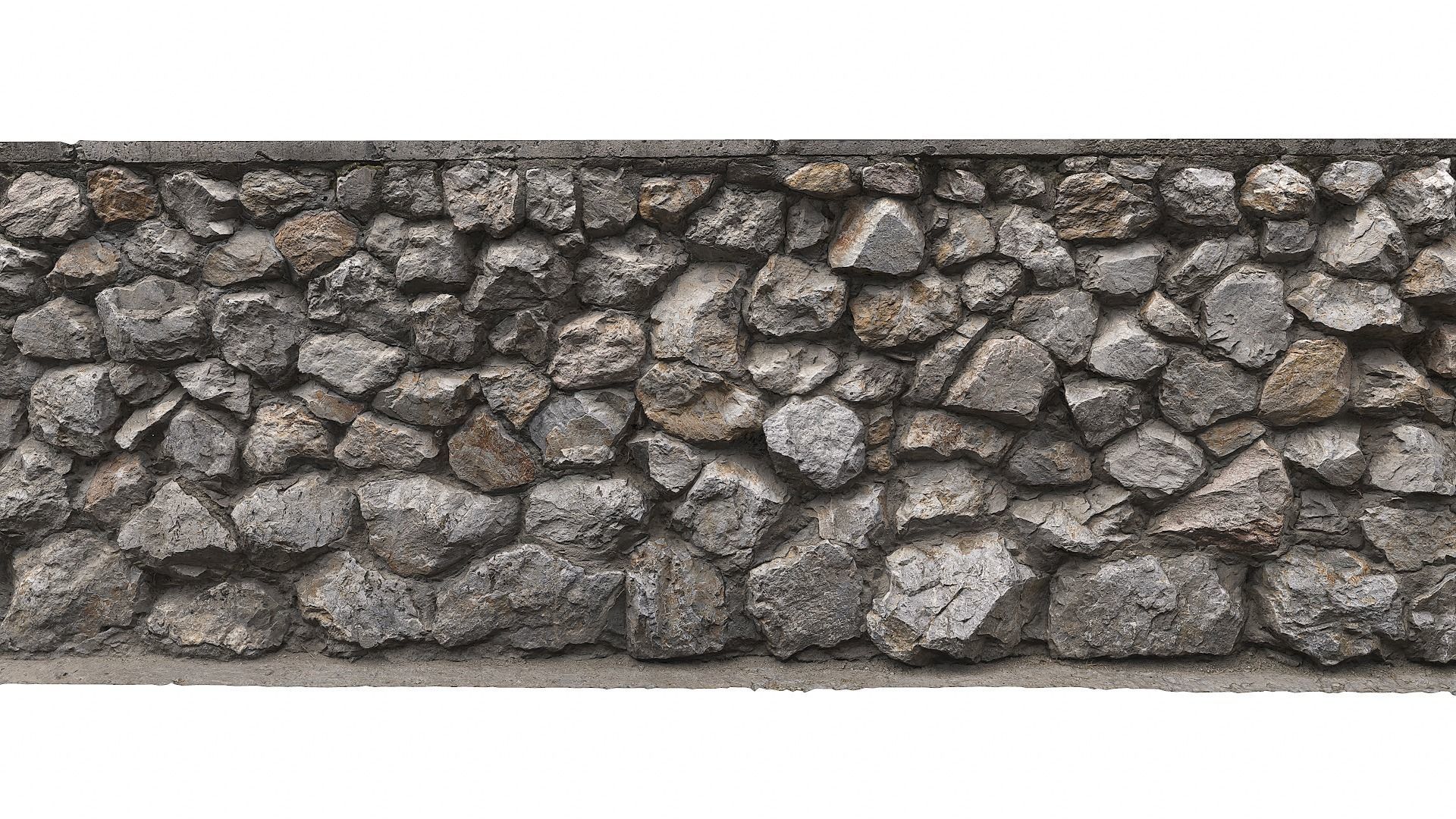 Wall Rock PBR  Low-poly 3D model_9