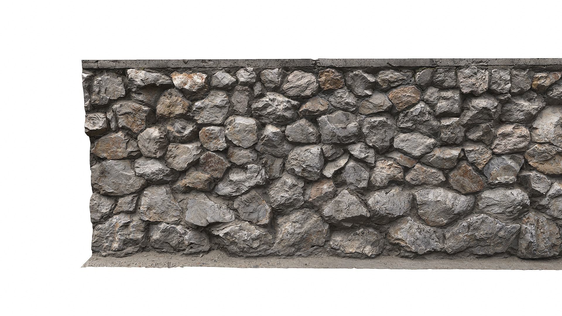 Wall Rock PBR  Low-poly 3D model_10