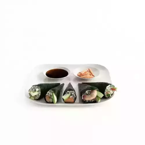 White Food Platter With Matching Sauce Bowls