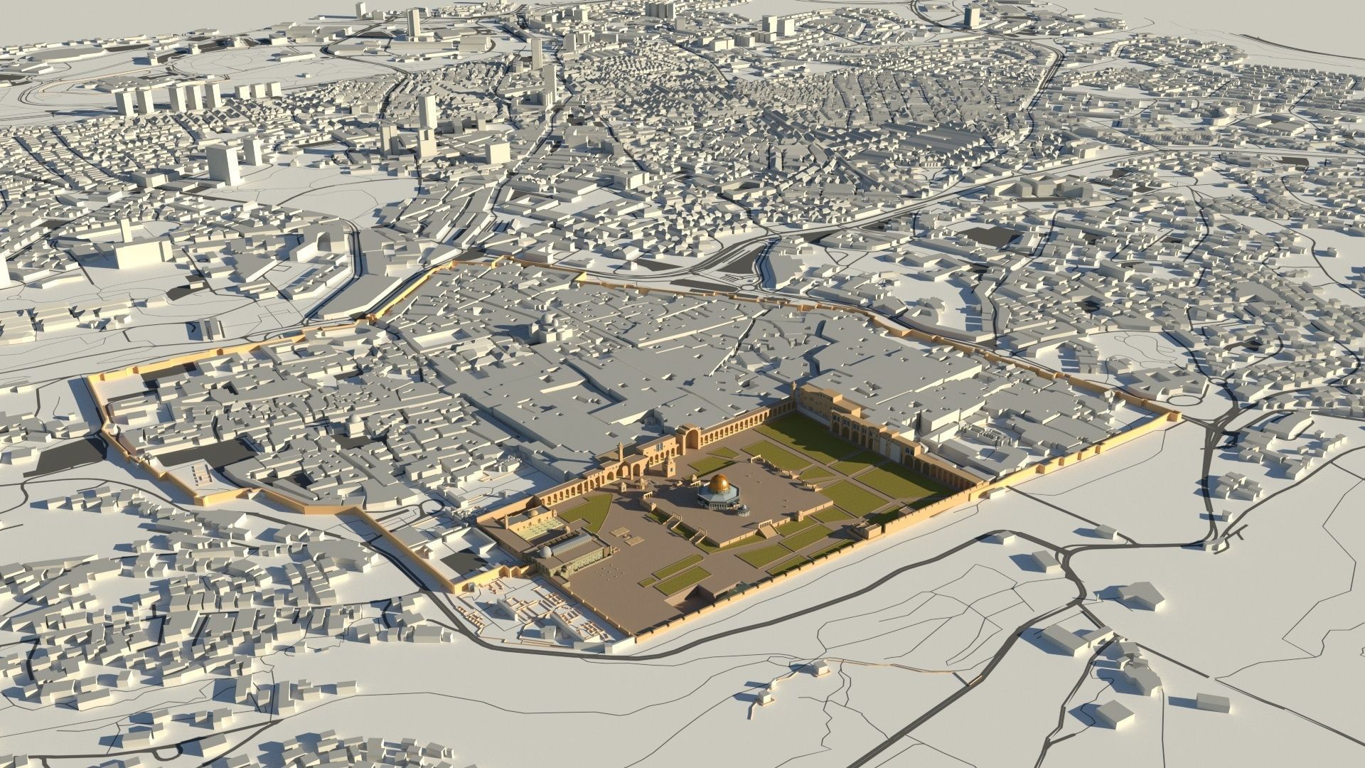 Al Aqsa Mosque Jerusalem  Low-poly 3D model_30