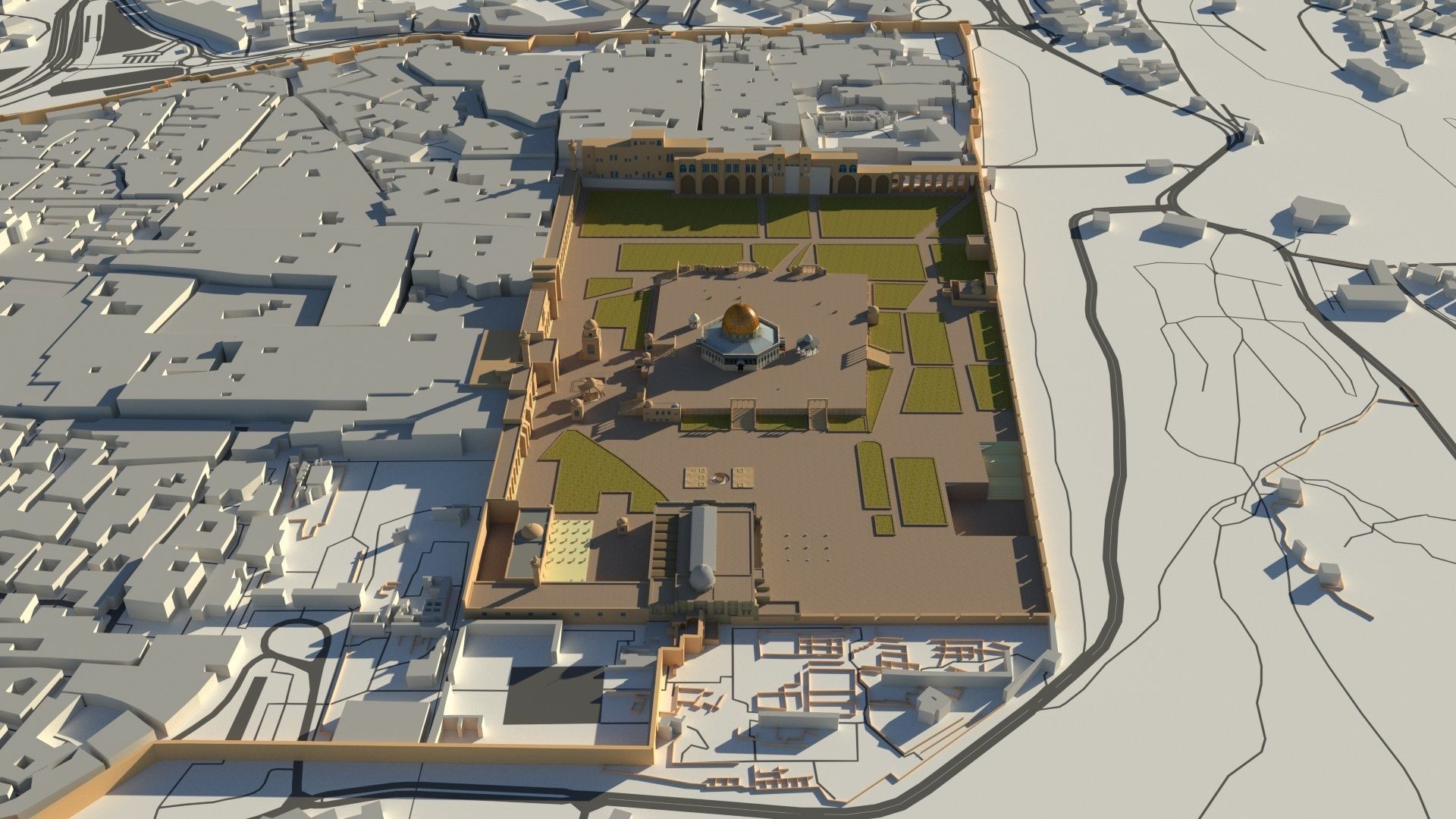 Al Aqsa Mosque Jerusalem  Low-poly 3D model_26