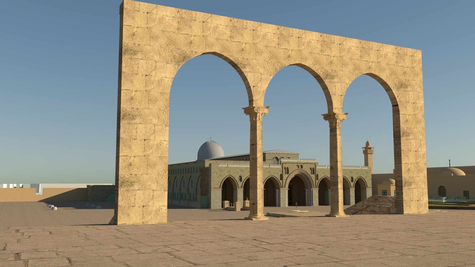 Al Aqsa Mosque Jerusalem  Low-poly 3D model_21