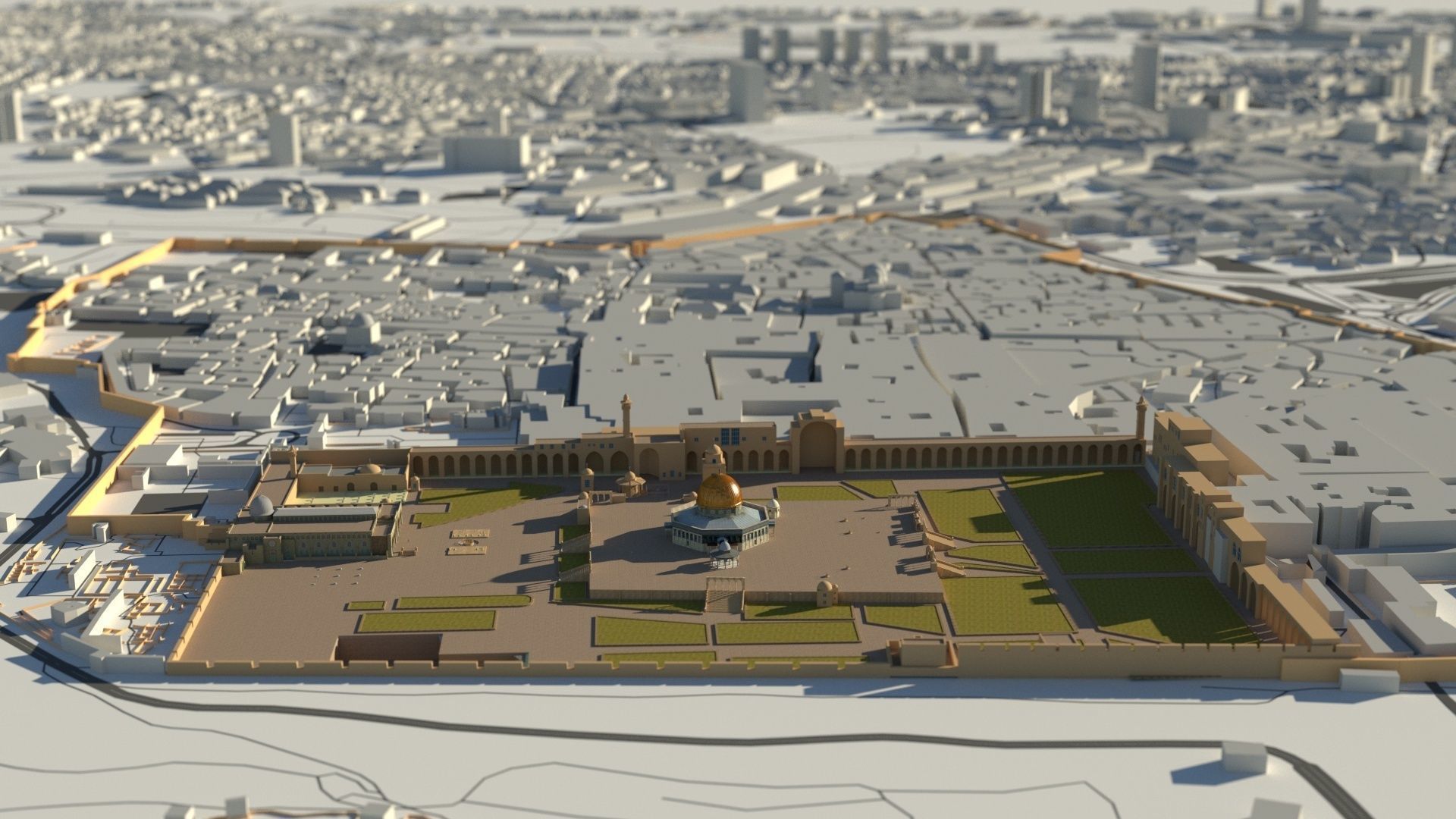 Al Aqsa Mosque Jerusalem  Low-poly 3D model_37