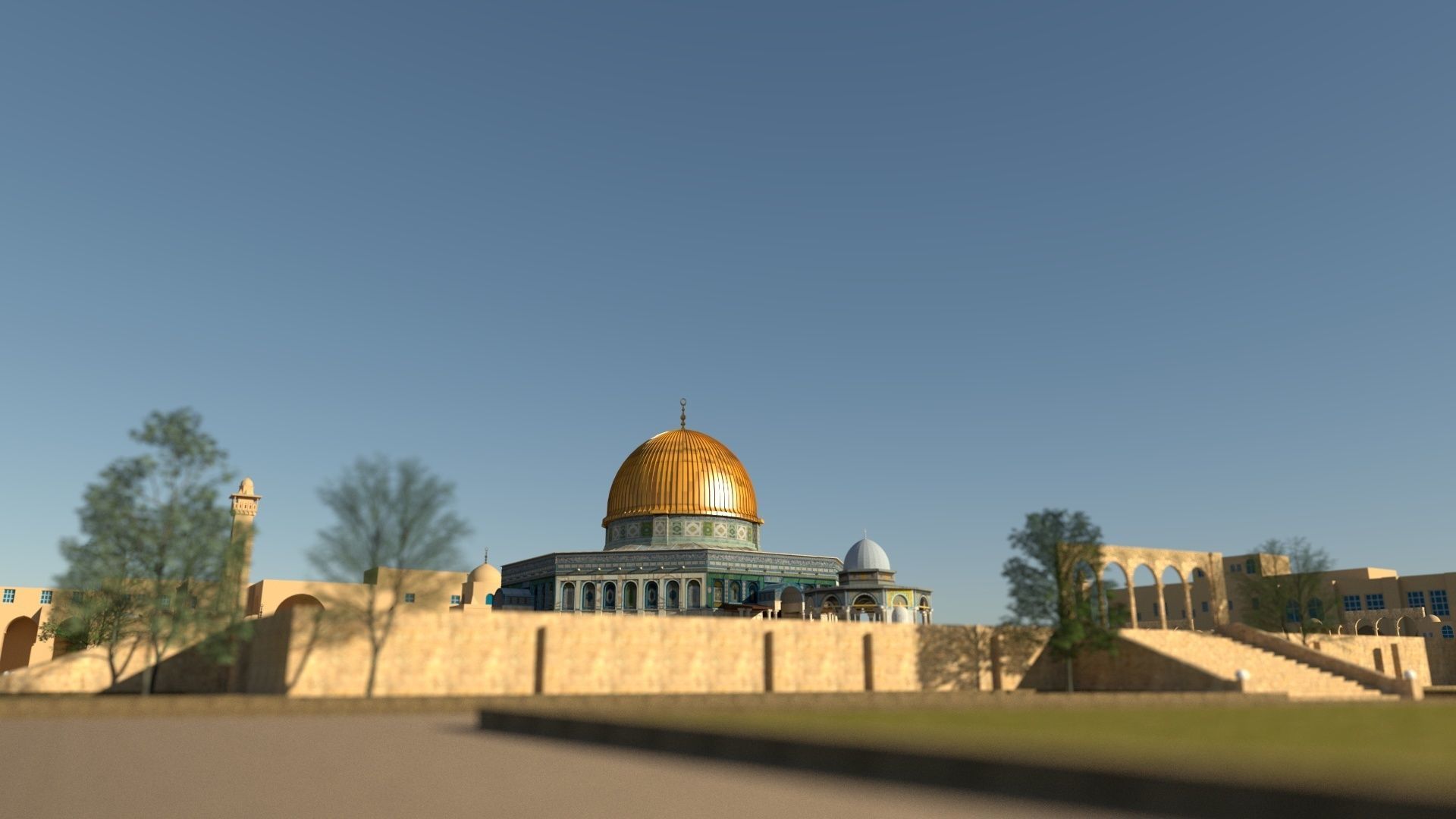 Al Aqsa Mosque Jerusalem  Low-poly 3D model_12