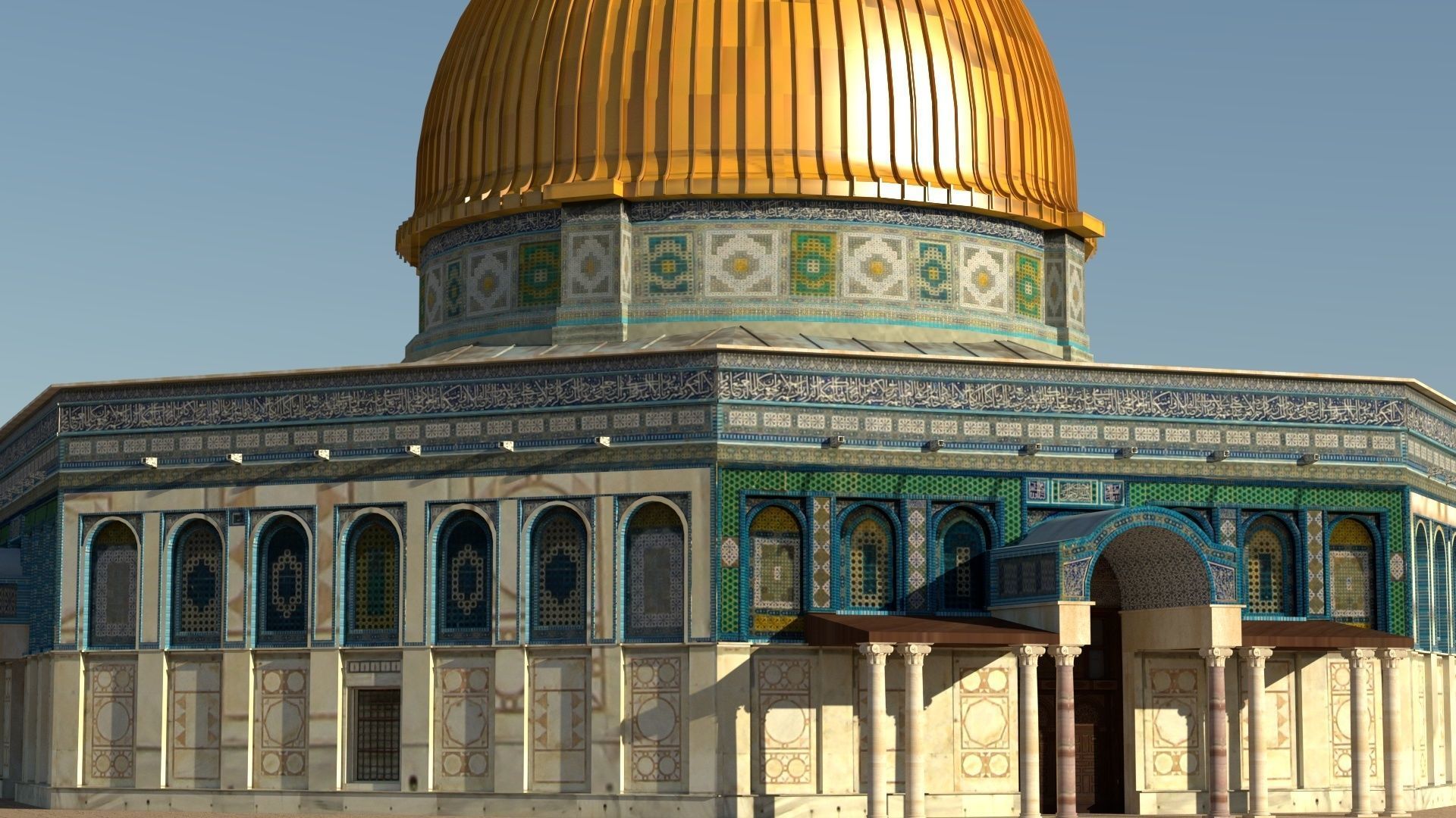 Al Aqsa Mosque Jerusalem  Low-poly 3D model_24