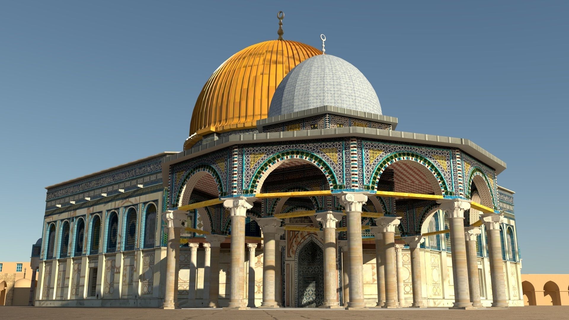 Al Aqsa Mosque Jerusalem  Low-poly 3D model_5