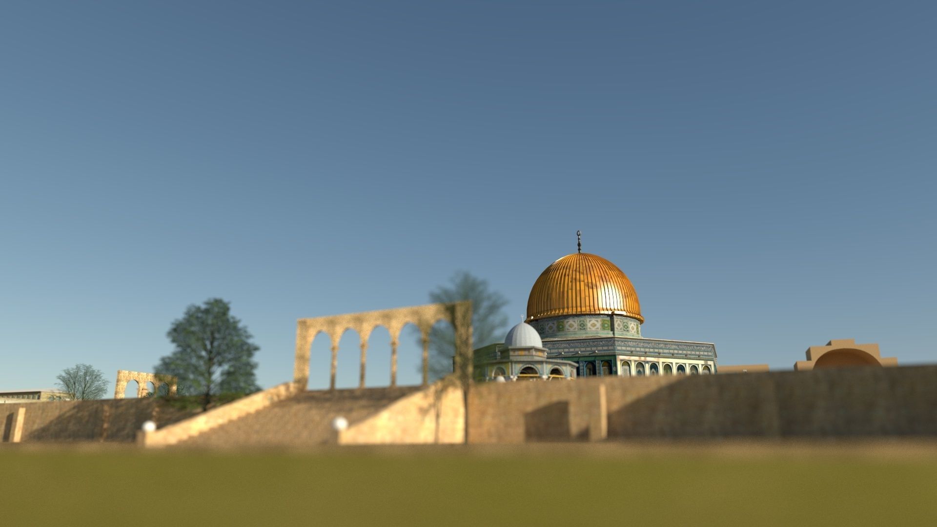 Al Aqsa Mosque Jerusalem  Low-poly 3D model_11