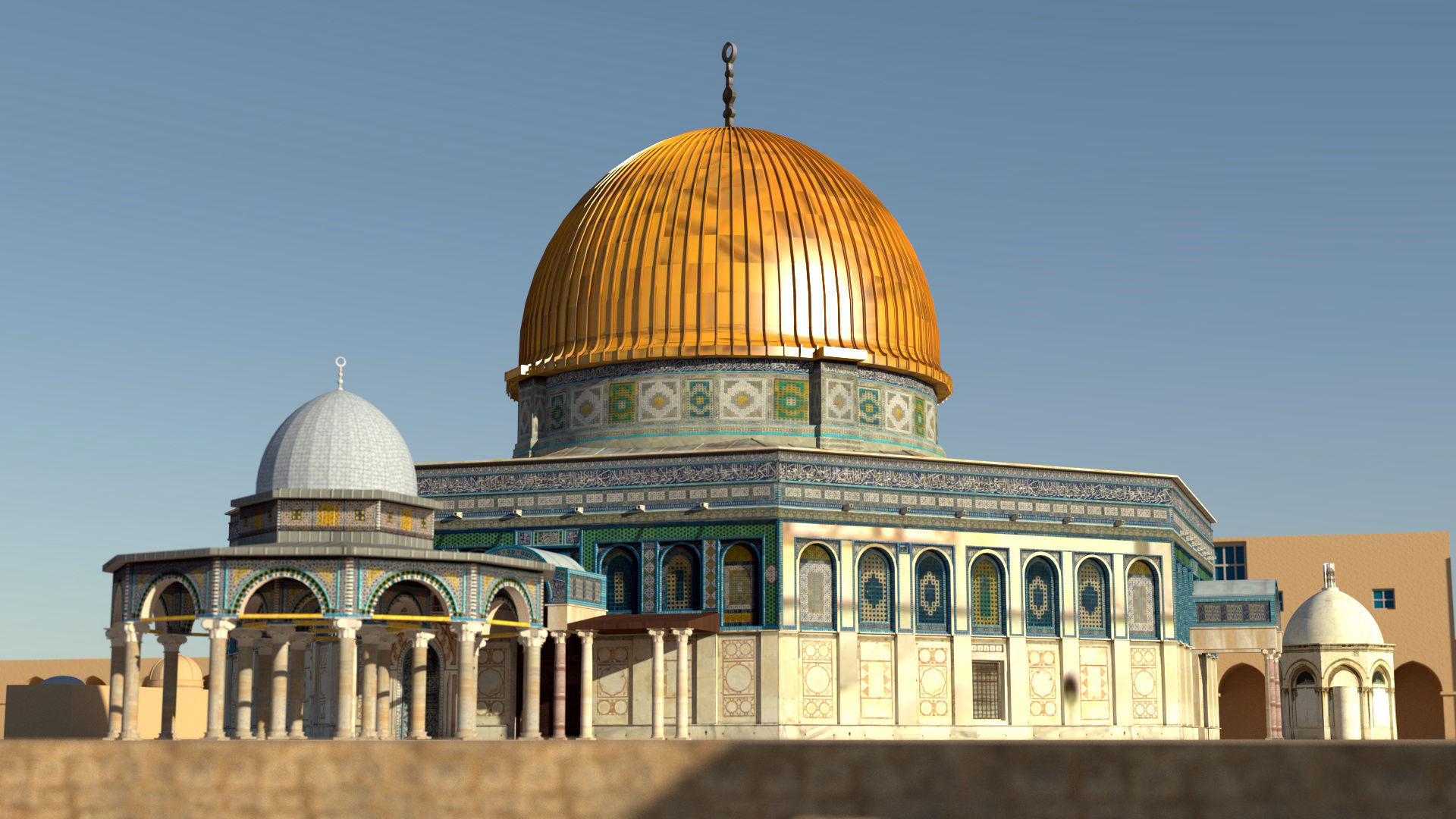 Al Aqsa Mosque Jerusalem  Low-poly 3D model_4