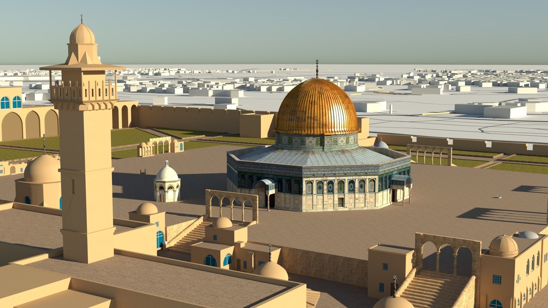Al Aqsa Mosque Jerusalem  Low-poly 3D model_28