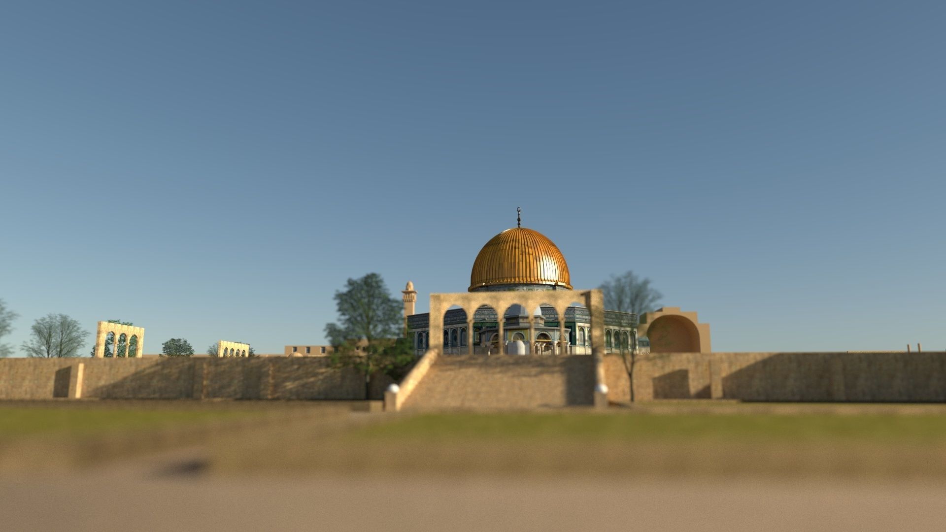 Al Aqsa Mosque Jerusalem  Low-poly 3D model_13