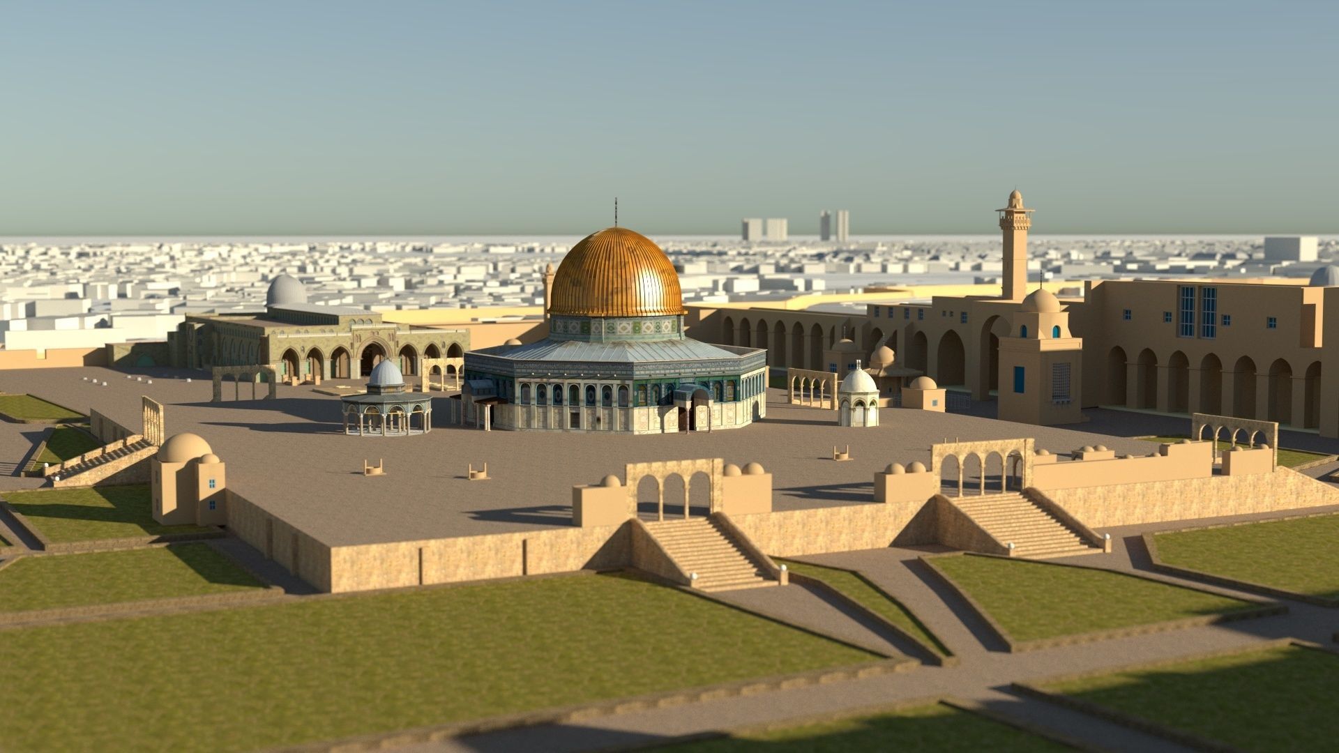 Al Aqsa Mosque Jerusalem  Low-poly 3D model_27