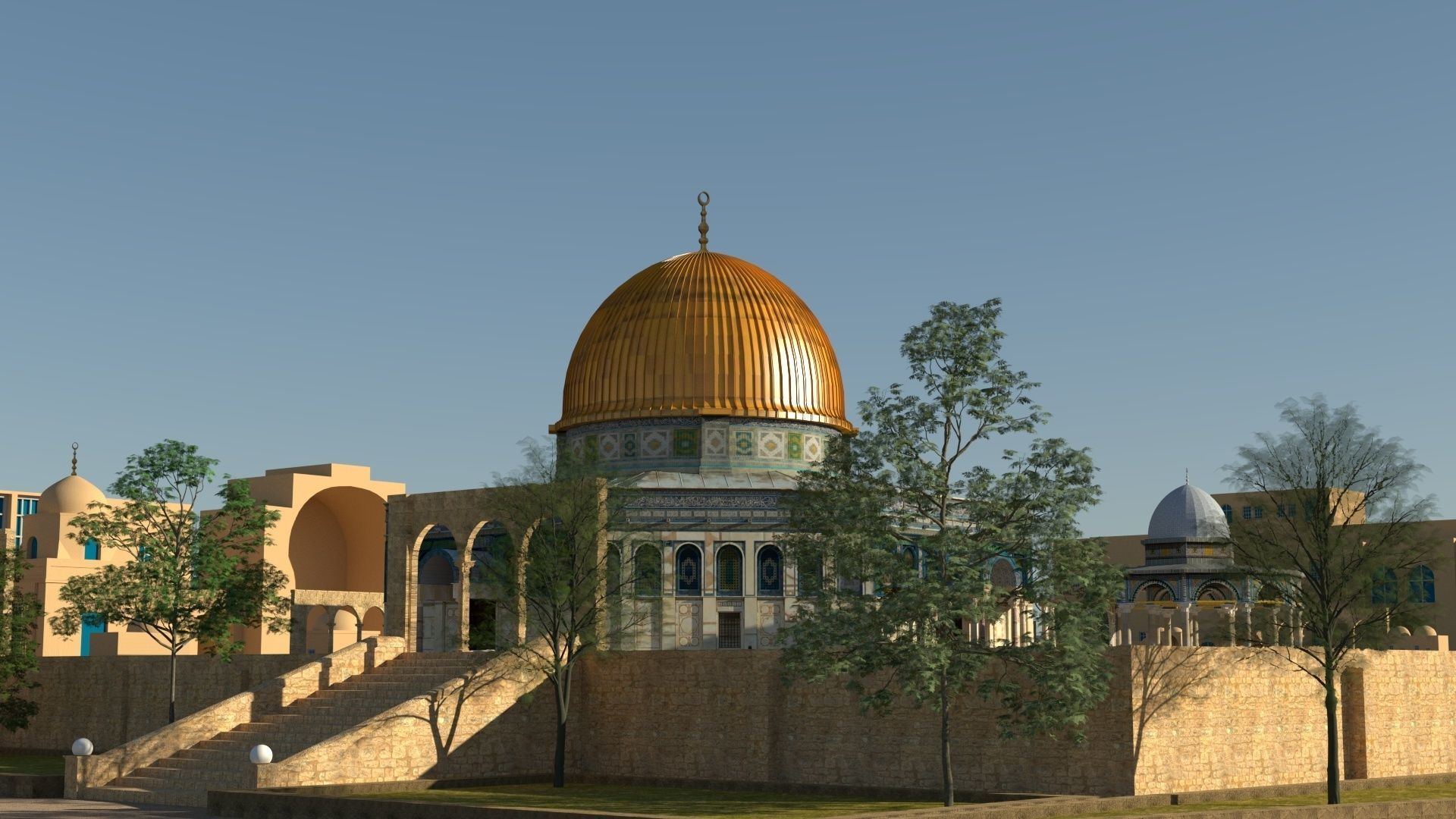 Al Aqsa Mosque Jerusalem  Low-poly 3D model_16