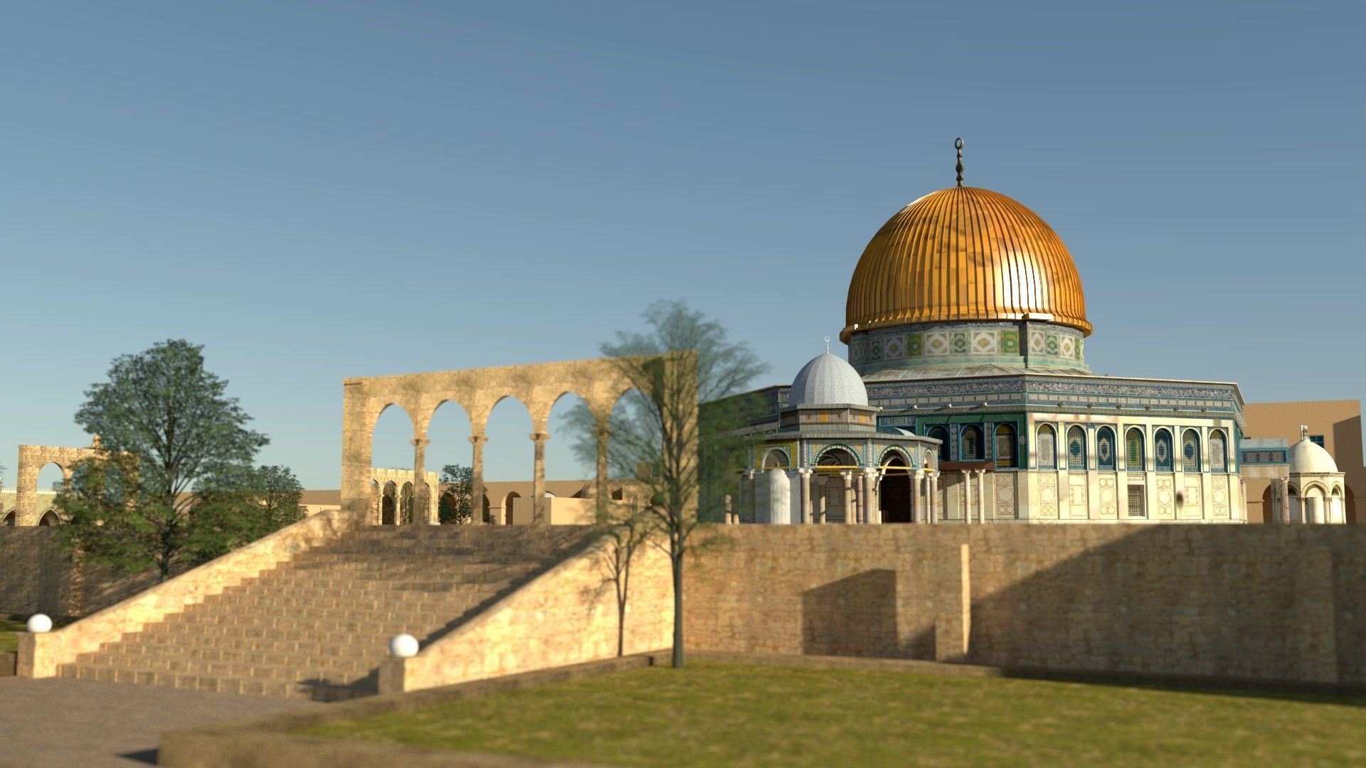 Al Aqsa Mosque Jerusalem  Low-poly 3D model_36