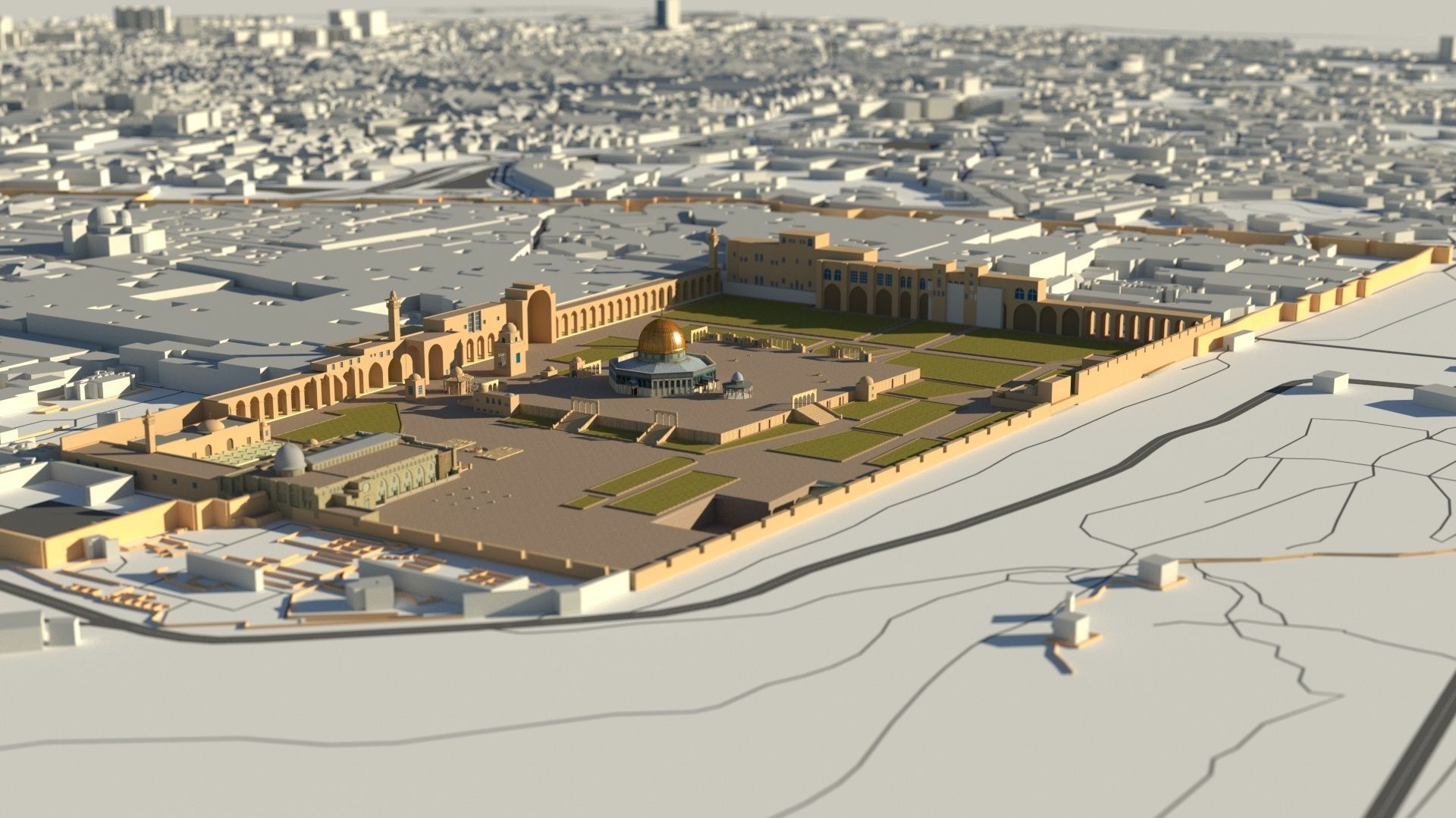Al Aqsa Mosque Jerusalem  Low-poly 3D model_8