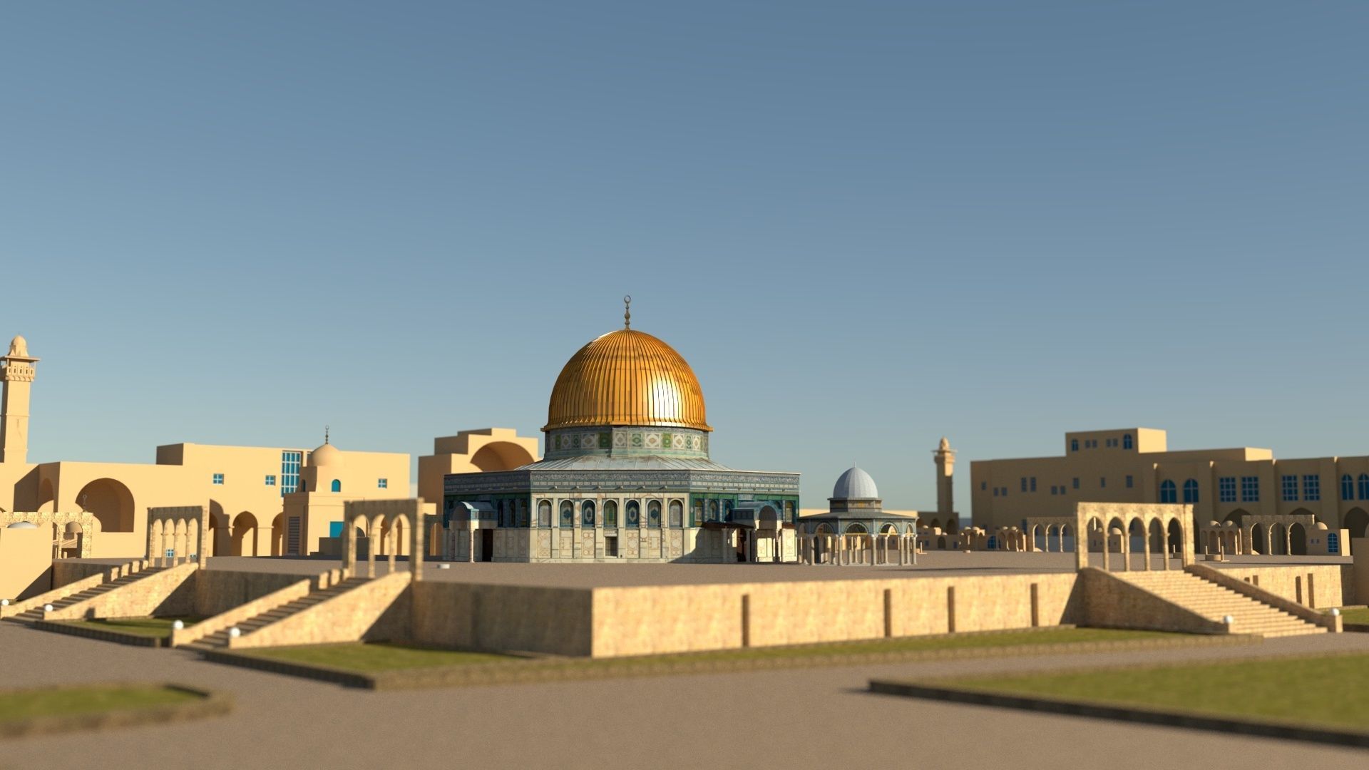 Al Aqsa Mosque Jerusalem  Low-poly 3D model_18
