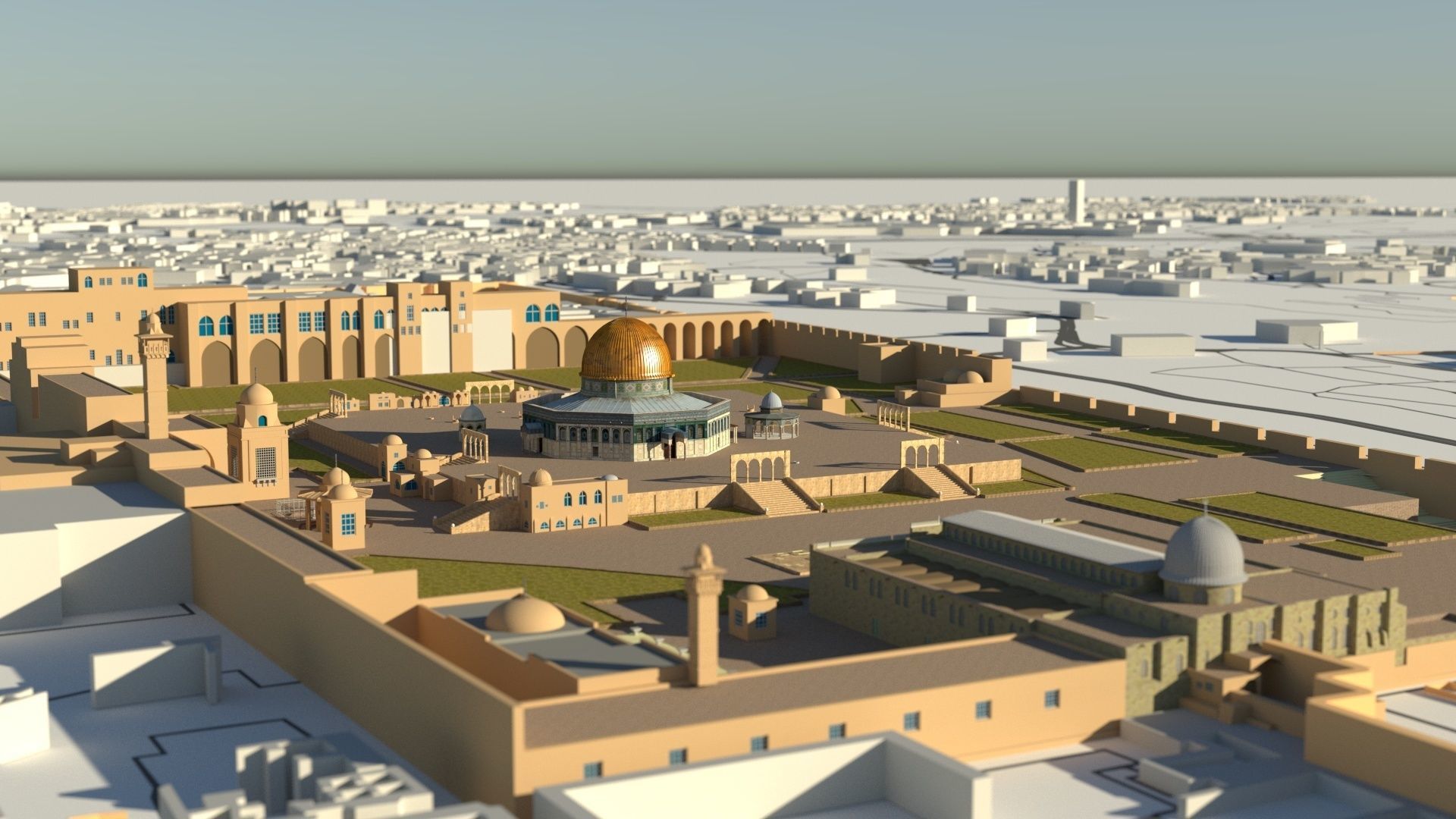 Al Aqsa Mosque Jerusalem  Low-poly 3D model_17
