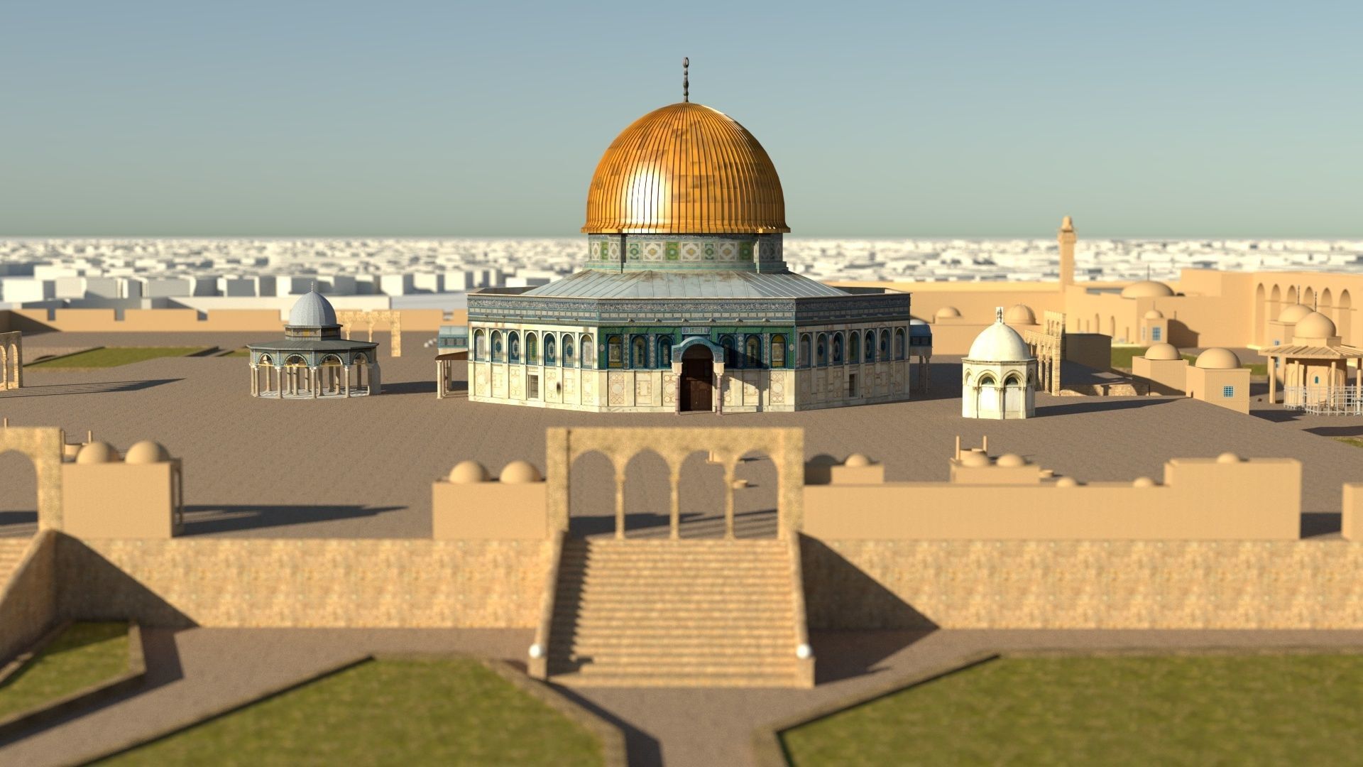 Al Aqsa Mosque Jerusalem  Low-poly 3D model_25