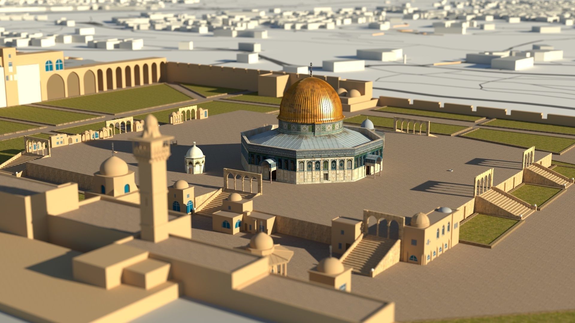 Al Aqsa Mosque Jerusalem  Low-poly 3D model_14
