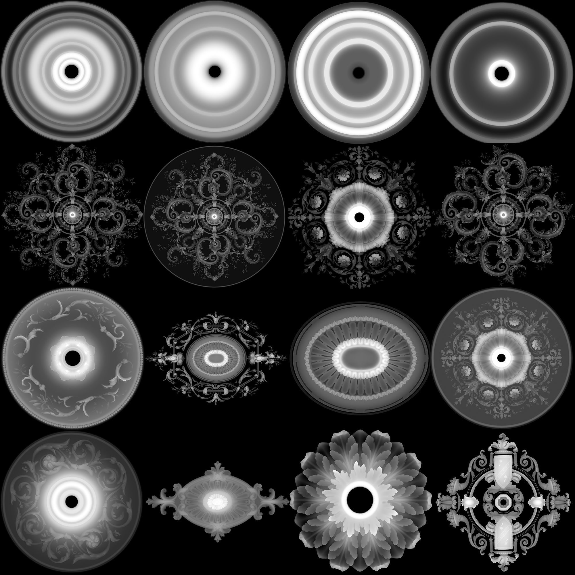 100 Ornament Alpha Brushes And Alphas  3D model_5