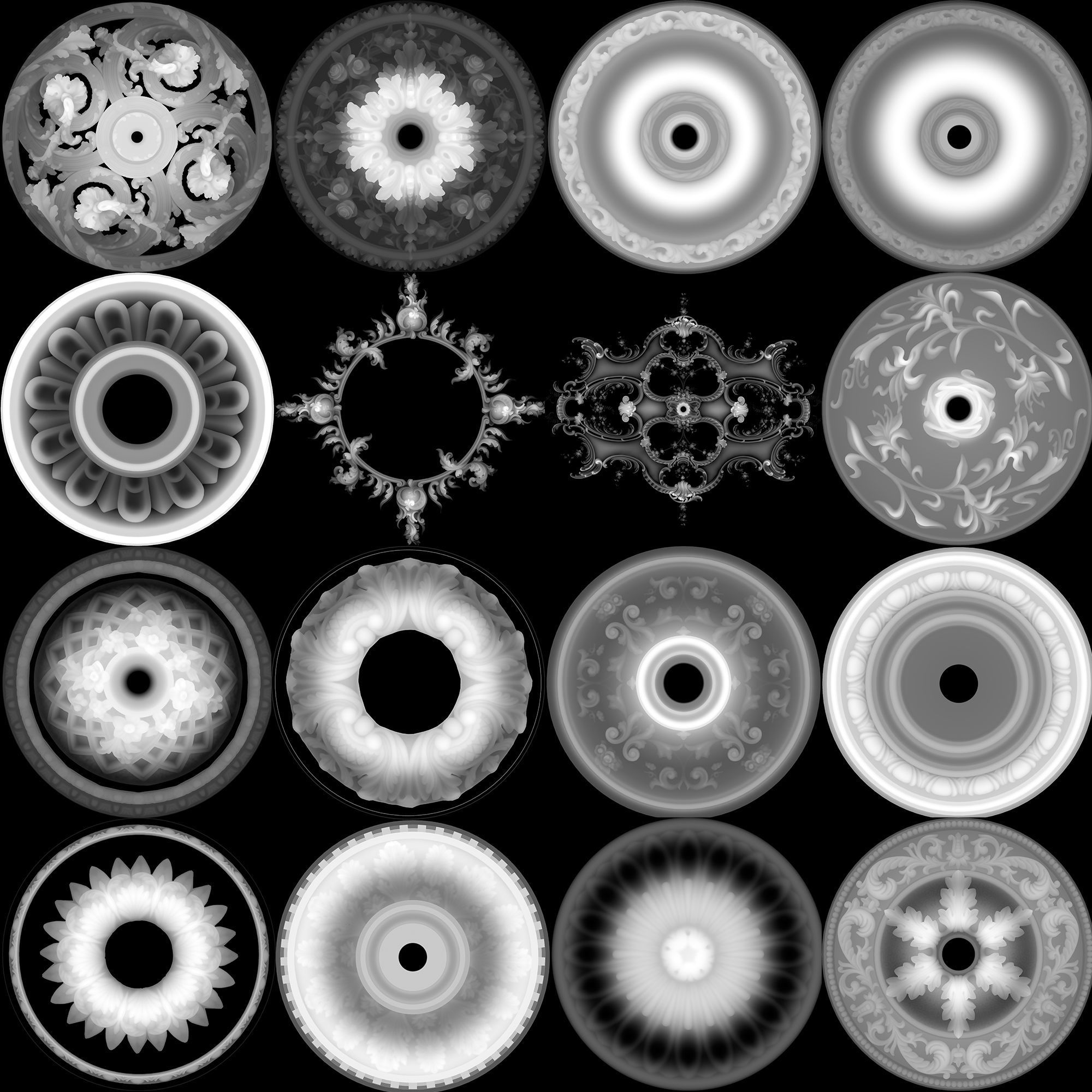 100 Ornament Alpha Brushes And Alphas  3D model_1