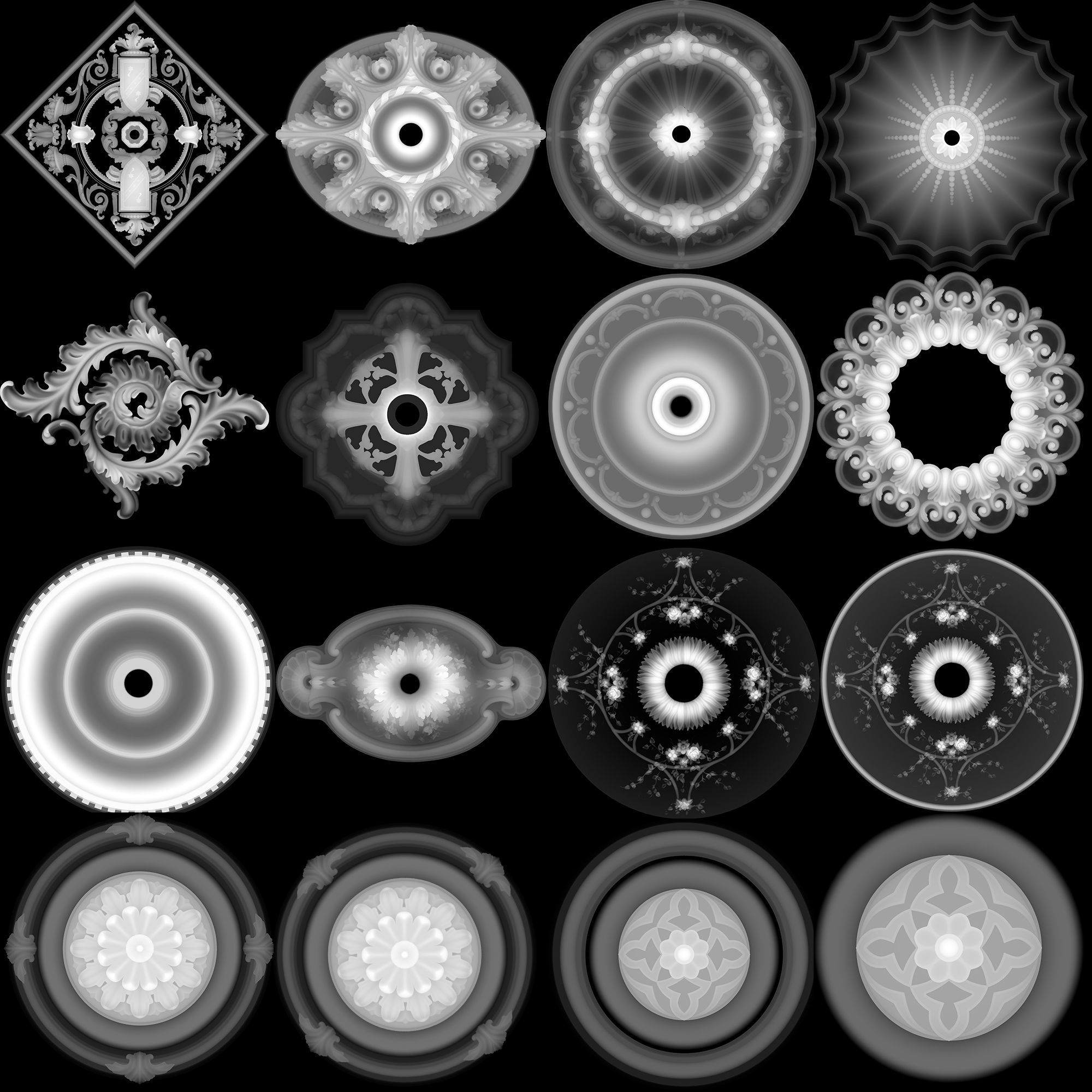 100 Ornament Alpha Brushes And Alphas  3D model_6