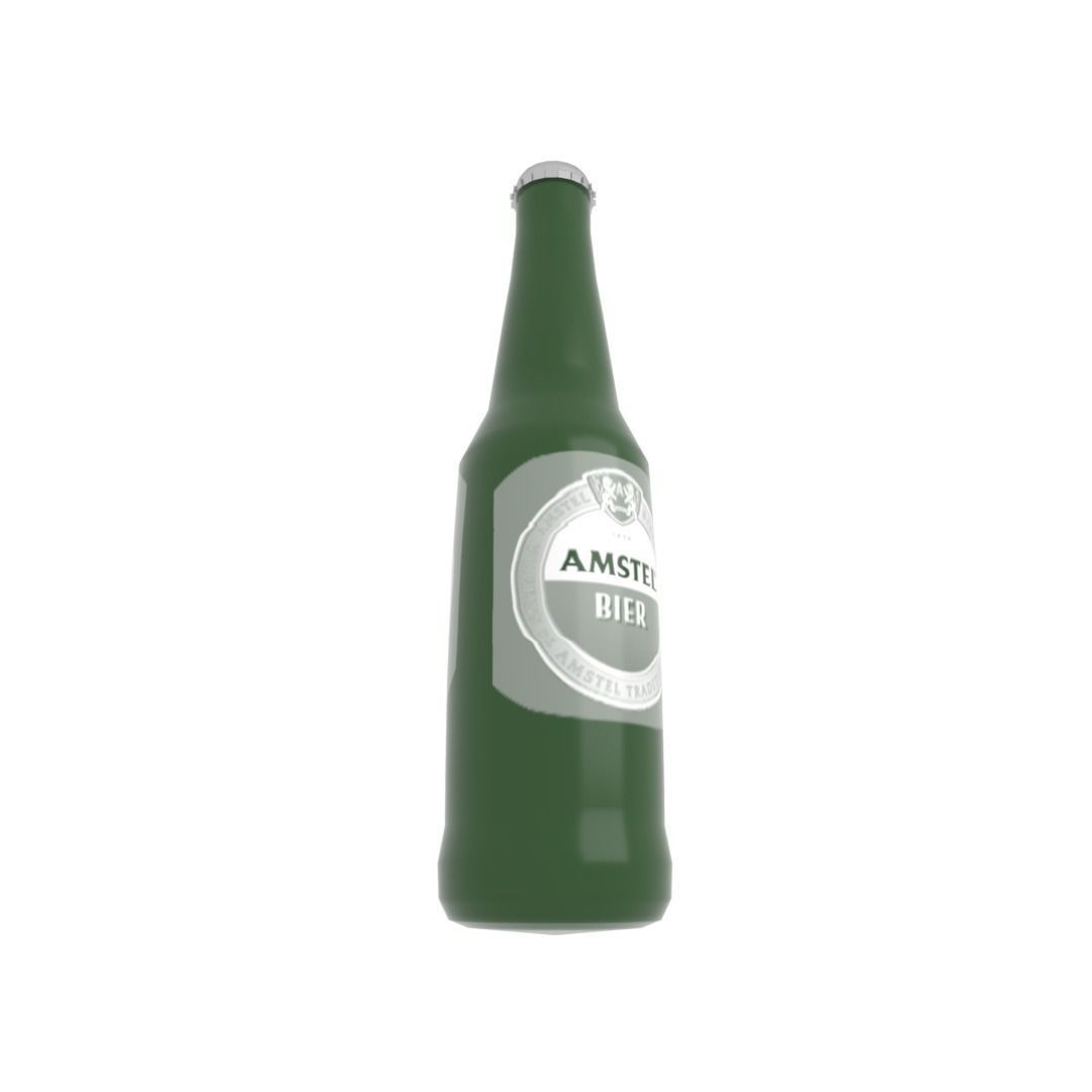 Beer bottle Low-poly 3D model_11