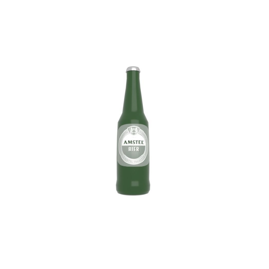 Beer bottle Low-poly 3D model_9