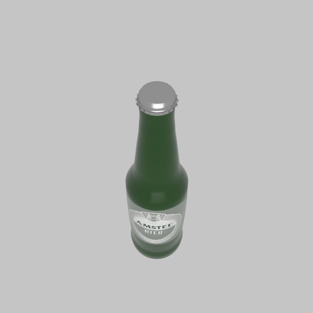 Beer bottle Low-poly 3D model_13