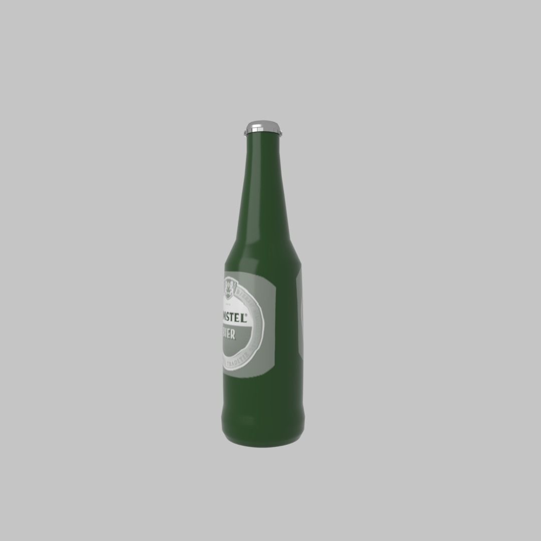 Beer bottle Low-poly 3D model_1