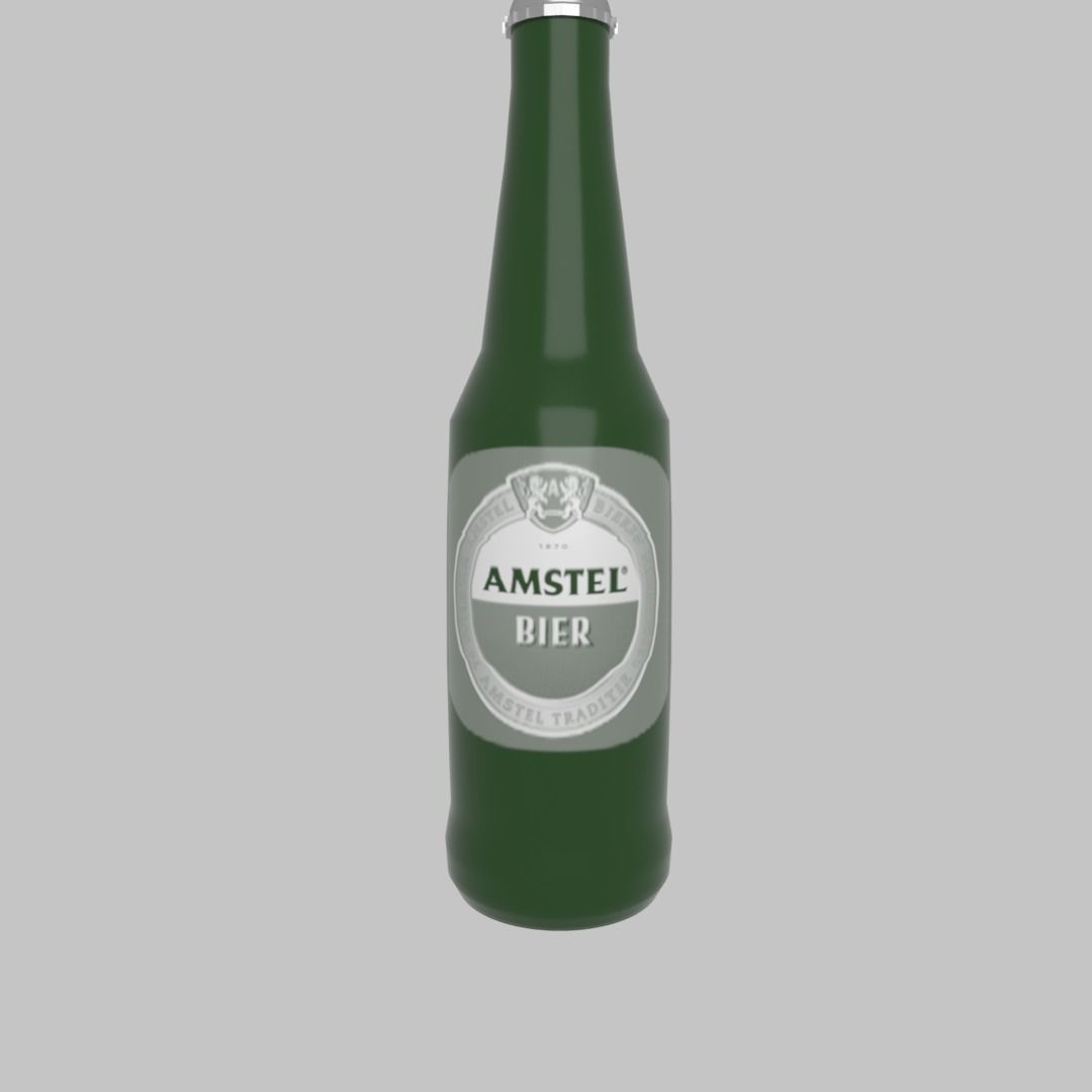 Beer bottle Low-poly 3D model_10