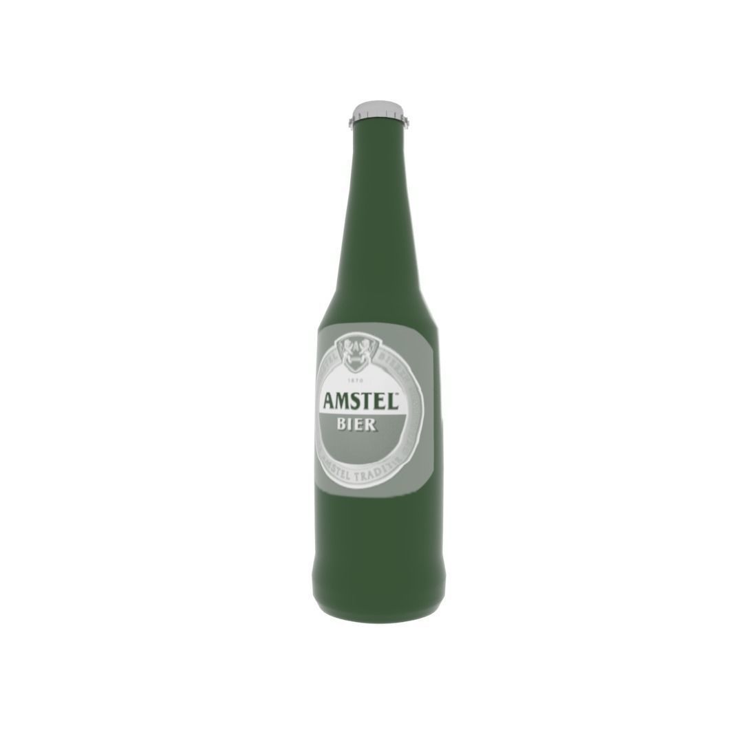 Beer bottle Low-poly 3D model_14