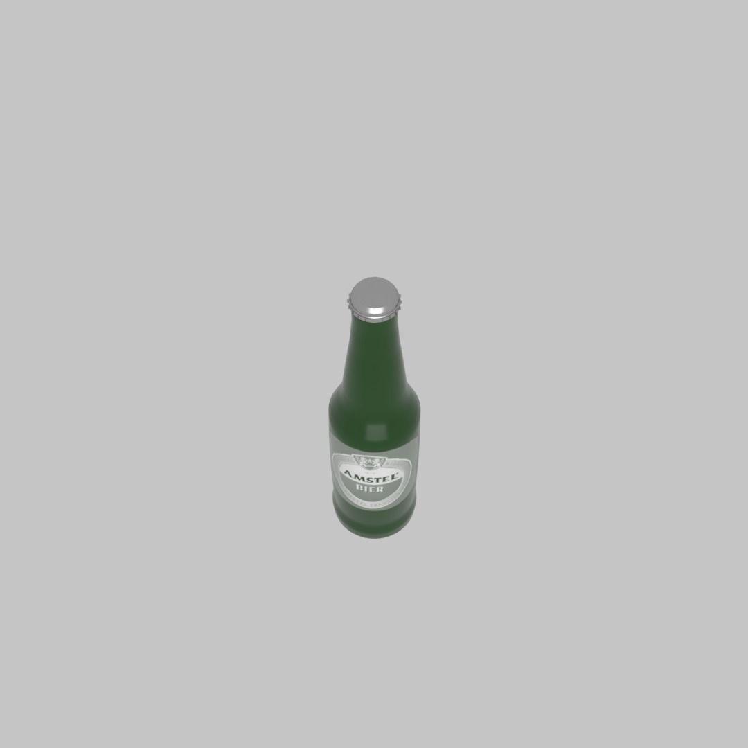 Beer bottle Low-poly 3D model_8
