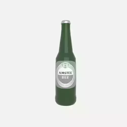 Beer bottle Low-poly 3D model