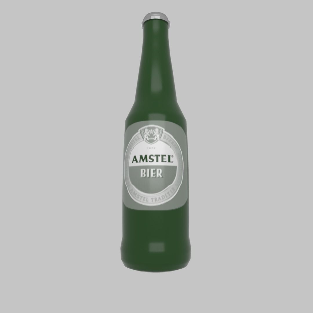 Beer bottle Low-poly 3D model_12